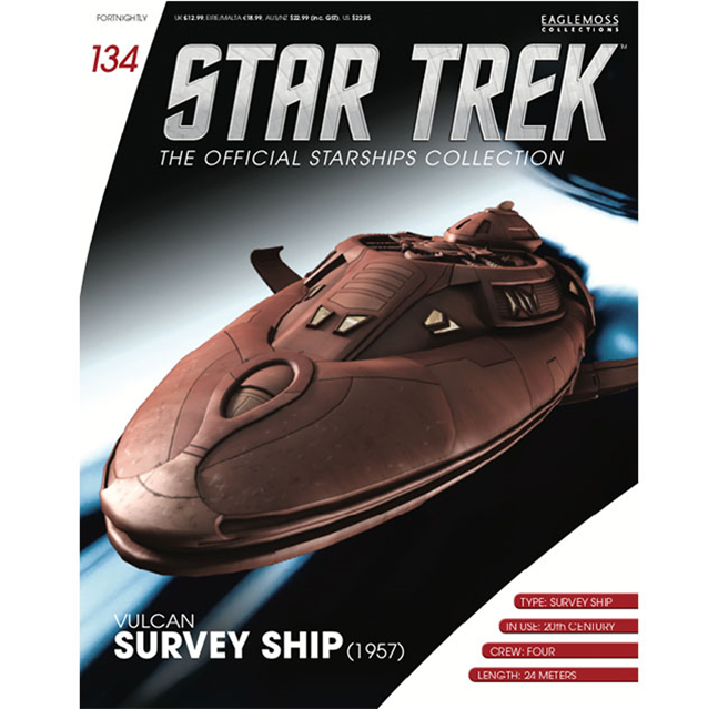 #134 Englische Vulcan Survey Vessel Star Trek Raumschiff Modell mit Magazin Eaglemoss