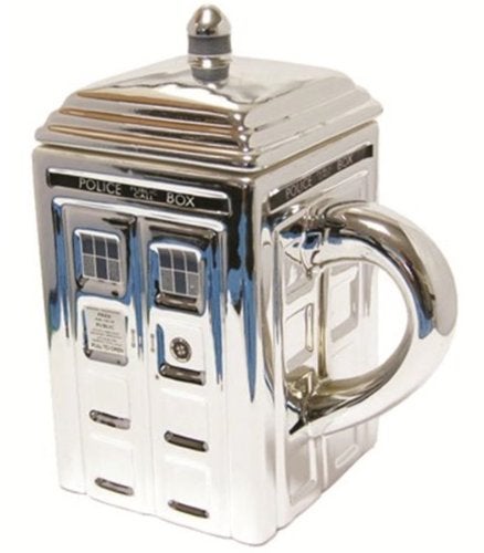Tardis Tasse mit Deckel (silber) Doctor Who limitierte Jubiläums Ausgabe Tardis Tasse mit Deckel (silber) Doctor Who limitierte Jubiläums Ausgabe