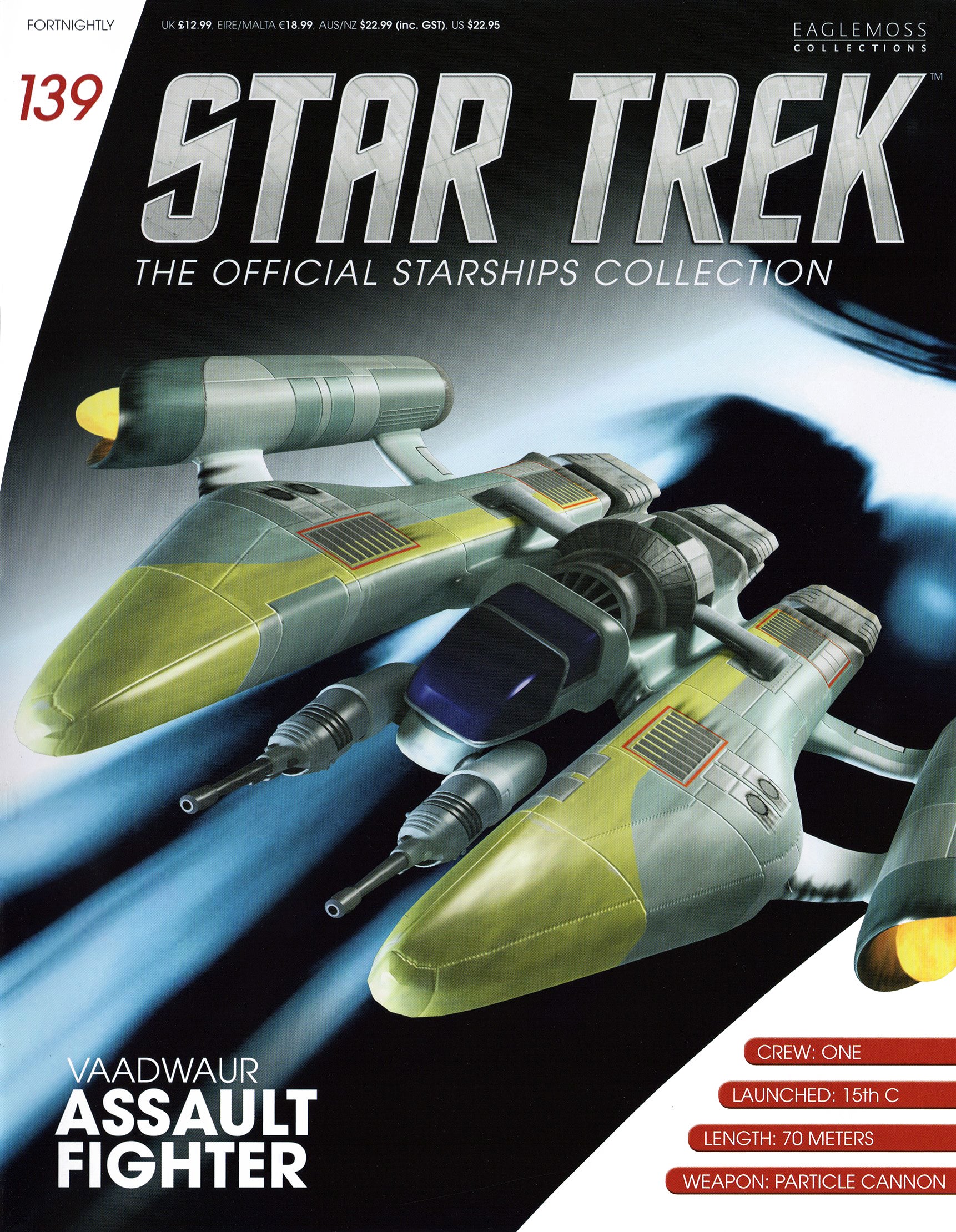00?  Vaadwaur Assault Fighter Star Trek Raumschiff Modell mit englischem Magazin #139 Eaglemoss