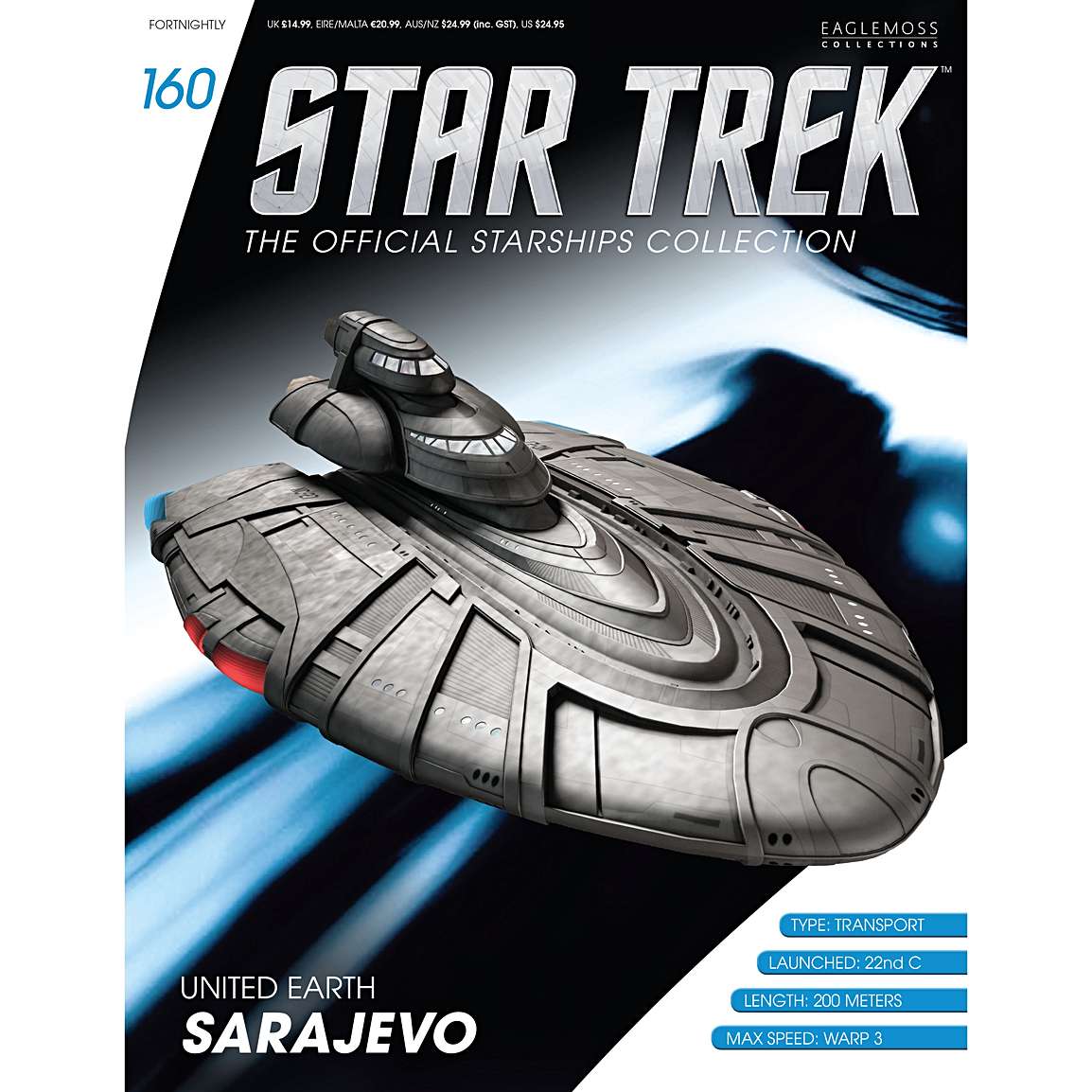 #160 englische  United Earth Sarajevo Starship Raumschiff Modell Star Trek Eaglemoss