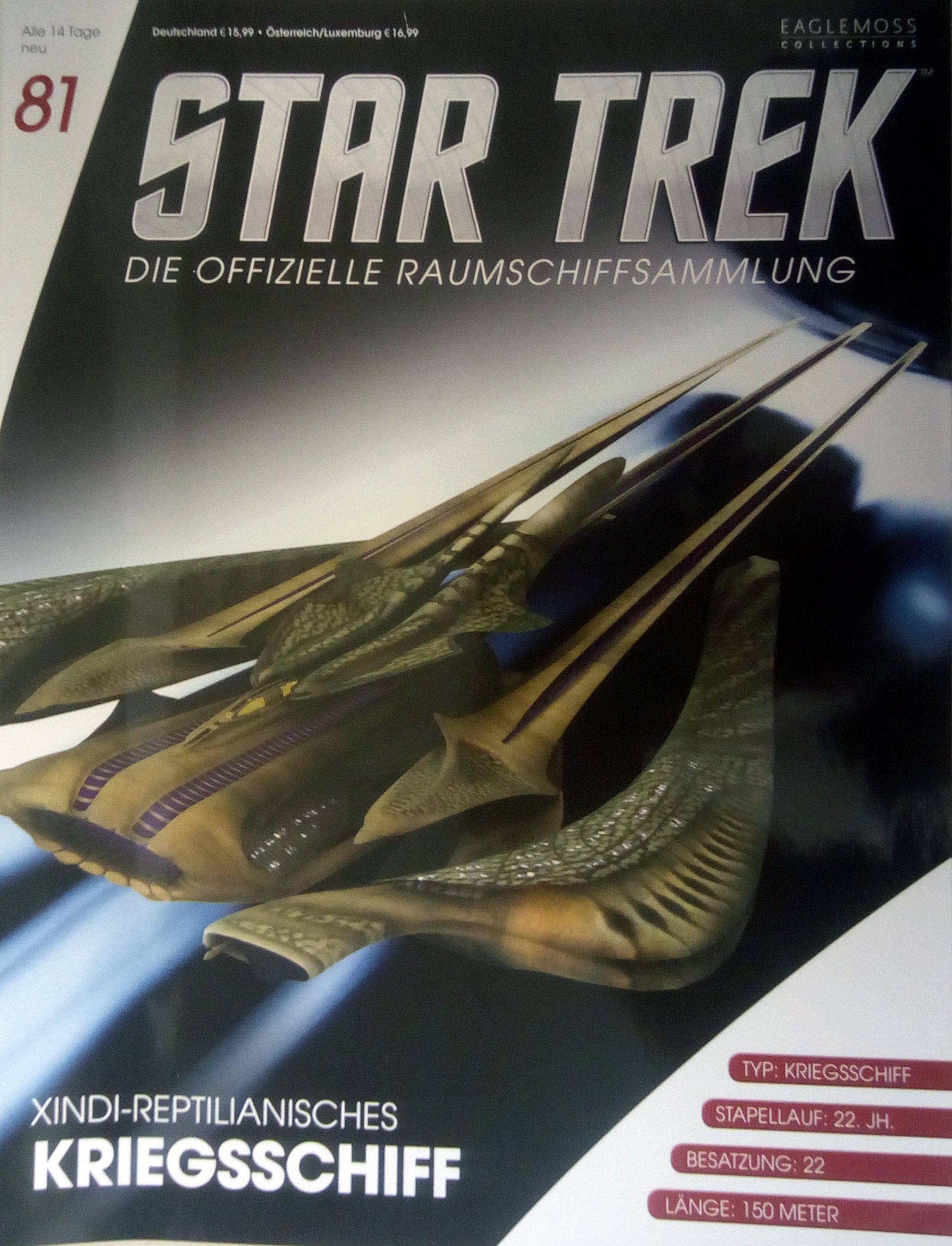 #081 Deutsches  Xindi-Reptilian Warship mit Magazin Eaglemoss Star Trek