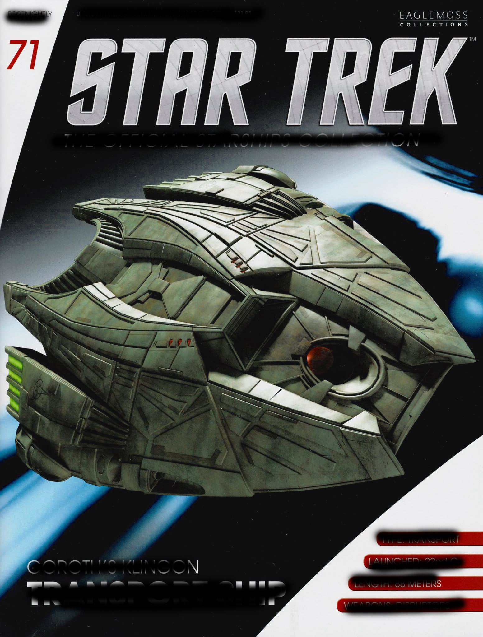 #071 Deutsches Goroth's Klingon Transport Schiff Modell mit Magazin Eaglemoss Star Trek