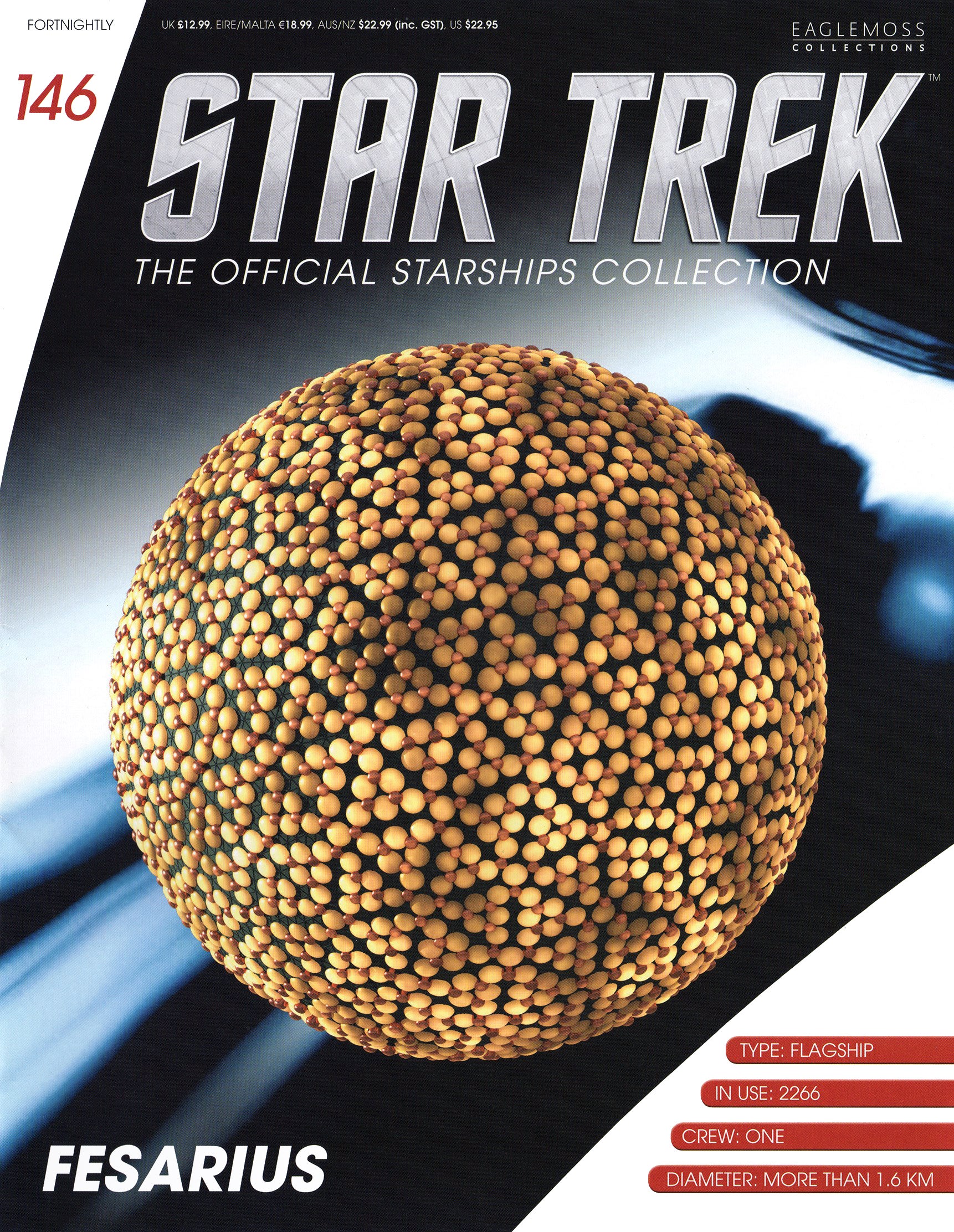 #146 English Fesarius Star Trek Raumschiff Modell mit Magazin Eaglemoss