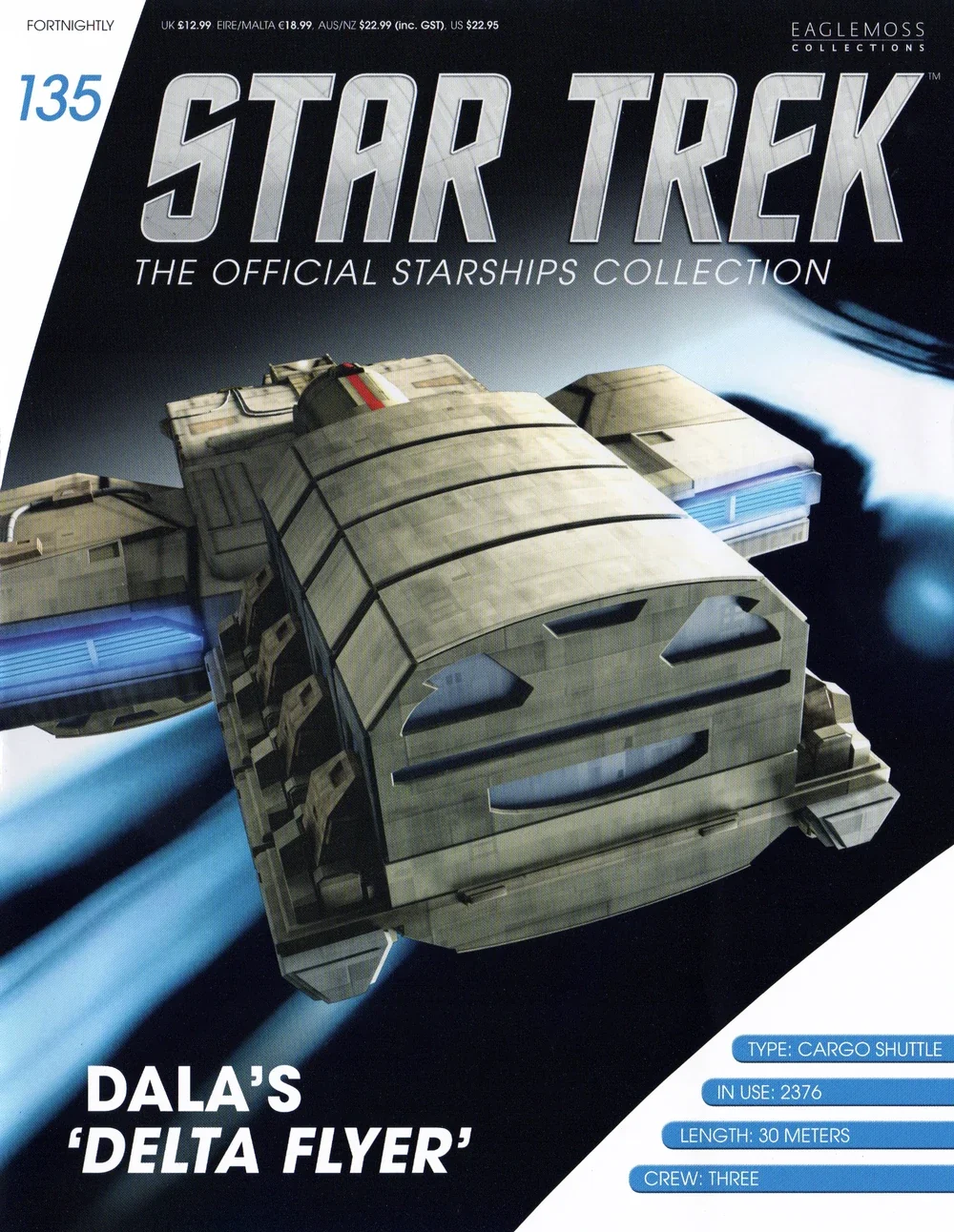 #135 englische Dala's 'Delta Flyer' Star Trek Raumschiff Modell mit  Magazin Eaglemoss