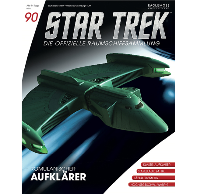#090 Deutsches Romulanisches Aufklärungsschiff Star Trek Modell mit Magazin Eaglemoss