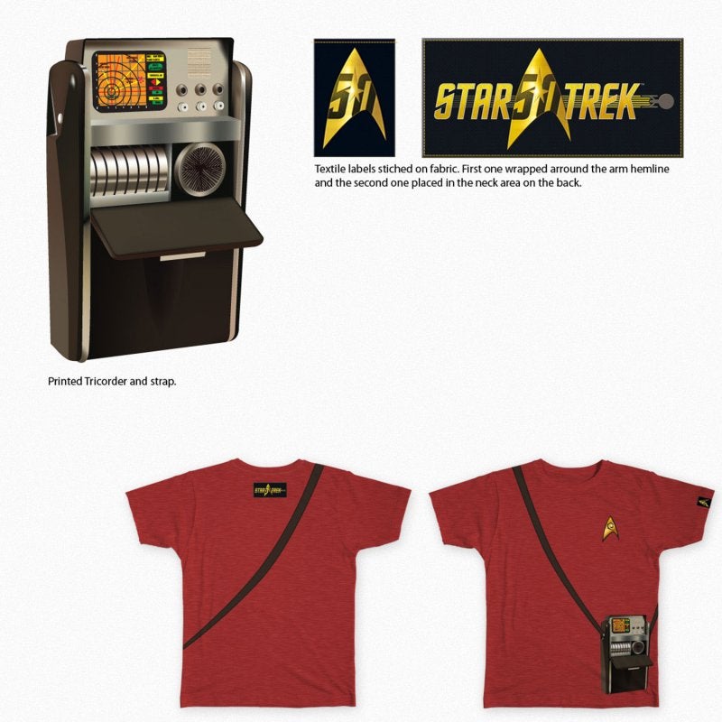 50 Anniversary Tricorder Shirt rot Shirt-X-Large 50 Anniversary Tricorder Shirt rot Shirt-X-Large