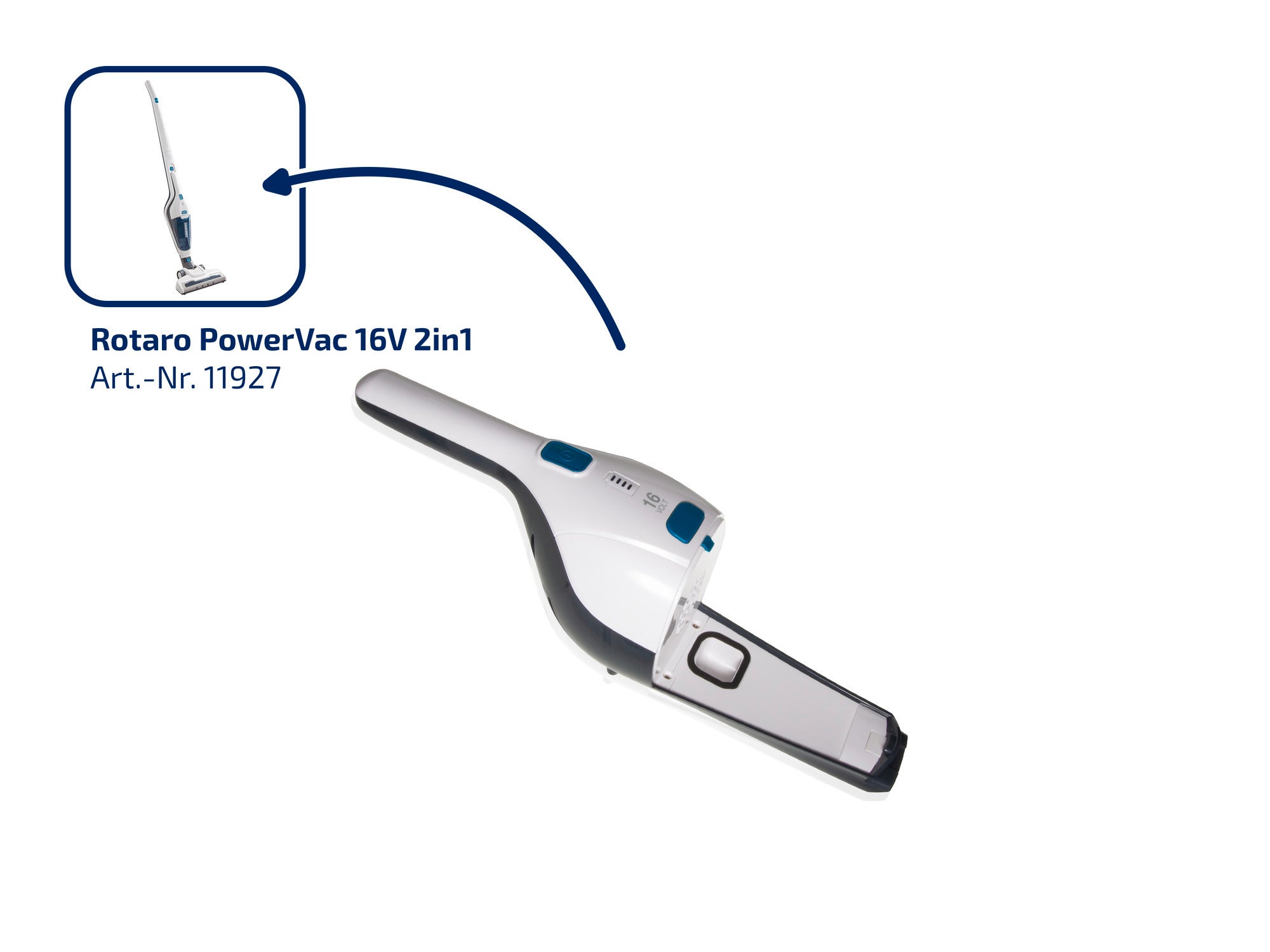 Motoreinheit/Handgerät Rotaro PowerVac 2in1 16V