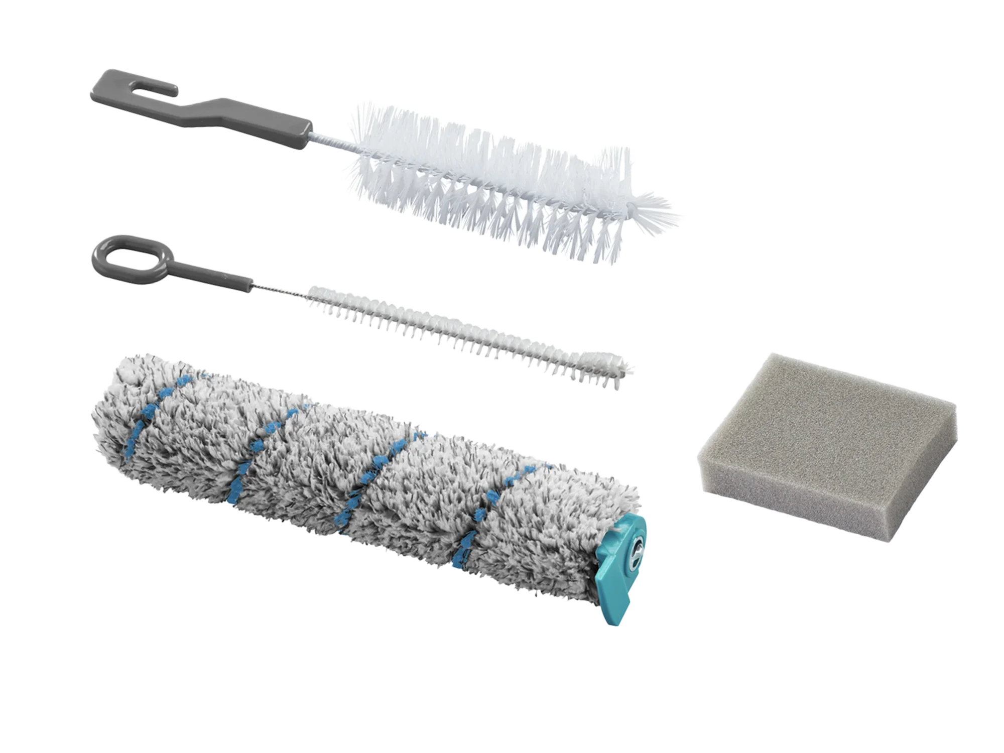 Zestaw akcesoriów do mopa odkurzającego Regulus Aqua PowerVac. Zawiera szczotkę walcową, dwie szczotki czyszczące i gąbkę. Idealny do dokładnego czyszczenia i konserwacji urządzenia.