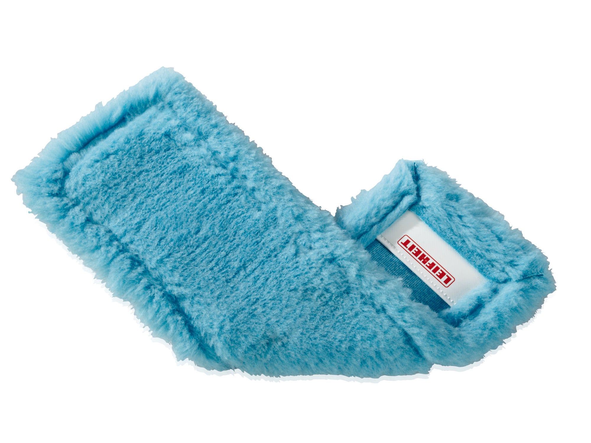 Un panno turquoise del modello "Profi static plus", piegato. Il panno è morbido e ideale per la pulizia accurata dei pavimenti.