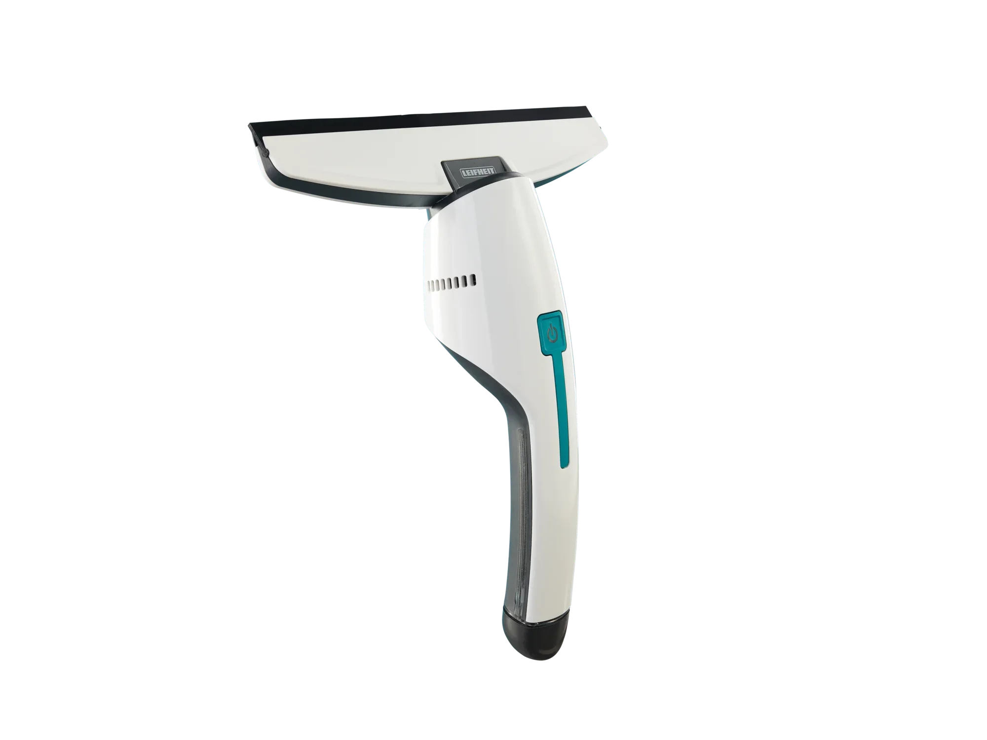 Een witte raam- en badkamerstofzuiger Nemo met ergonomische handgreep en breed zuigoppervlak. Ideaal voor het streeploos reinigen van glas en betegelde oppervlakken.