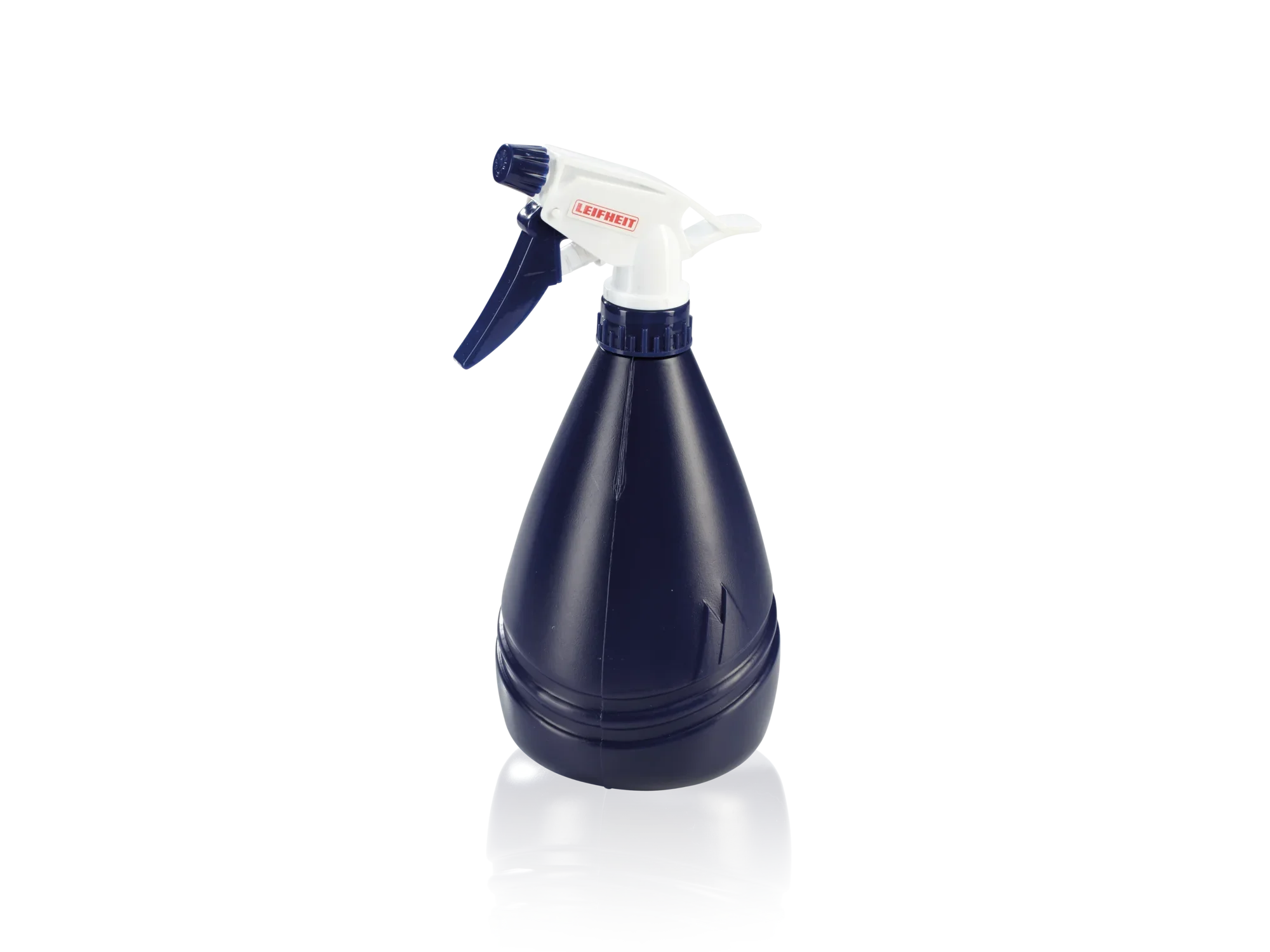 Sproeiflacon: Een donkerblauwe sproeiflacon met ergonomisch handvat en witte sproeikop. Ideaal om vloeistoffen gelijkmatig te verdelen. Perfect voor gebruik in huis en tuin.