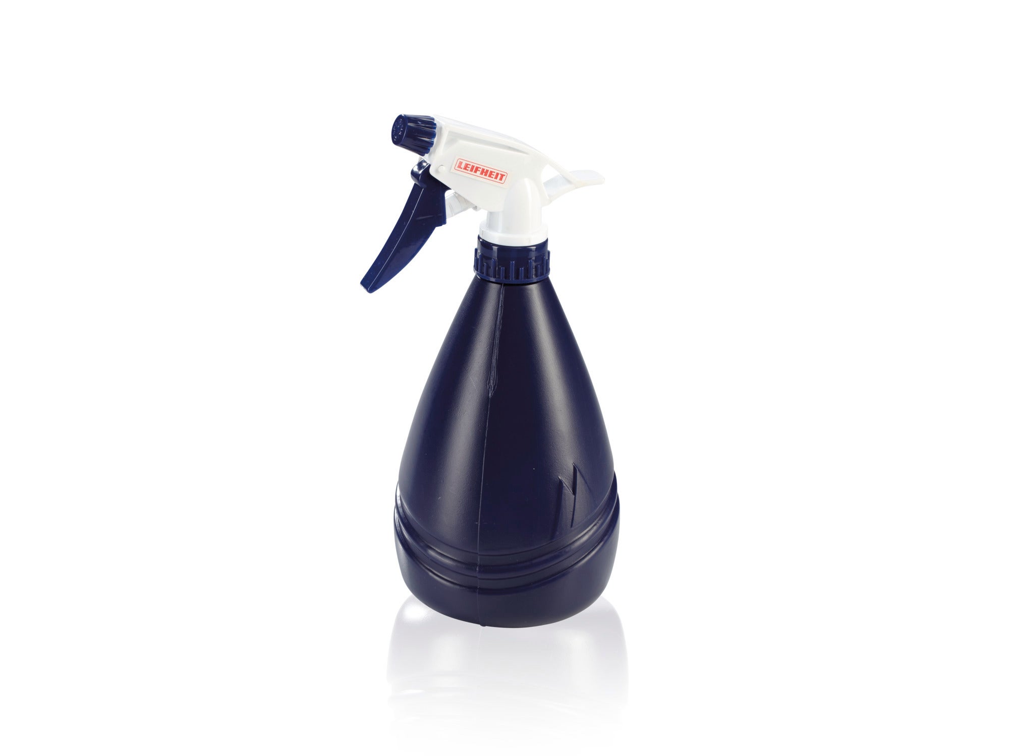 Sprühflasche: Eine dunkelblaue Sprühflasche mit ergonomischem Griff und weißem Sprühkopf. Ideal für die gleichmäßige Verteilung von Flüssigkeiten. Perfekt für den Einsatz in Haushalt und Garten.
