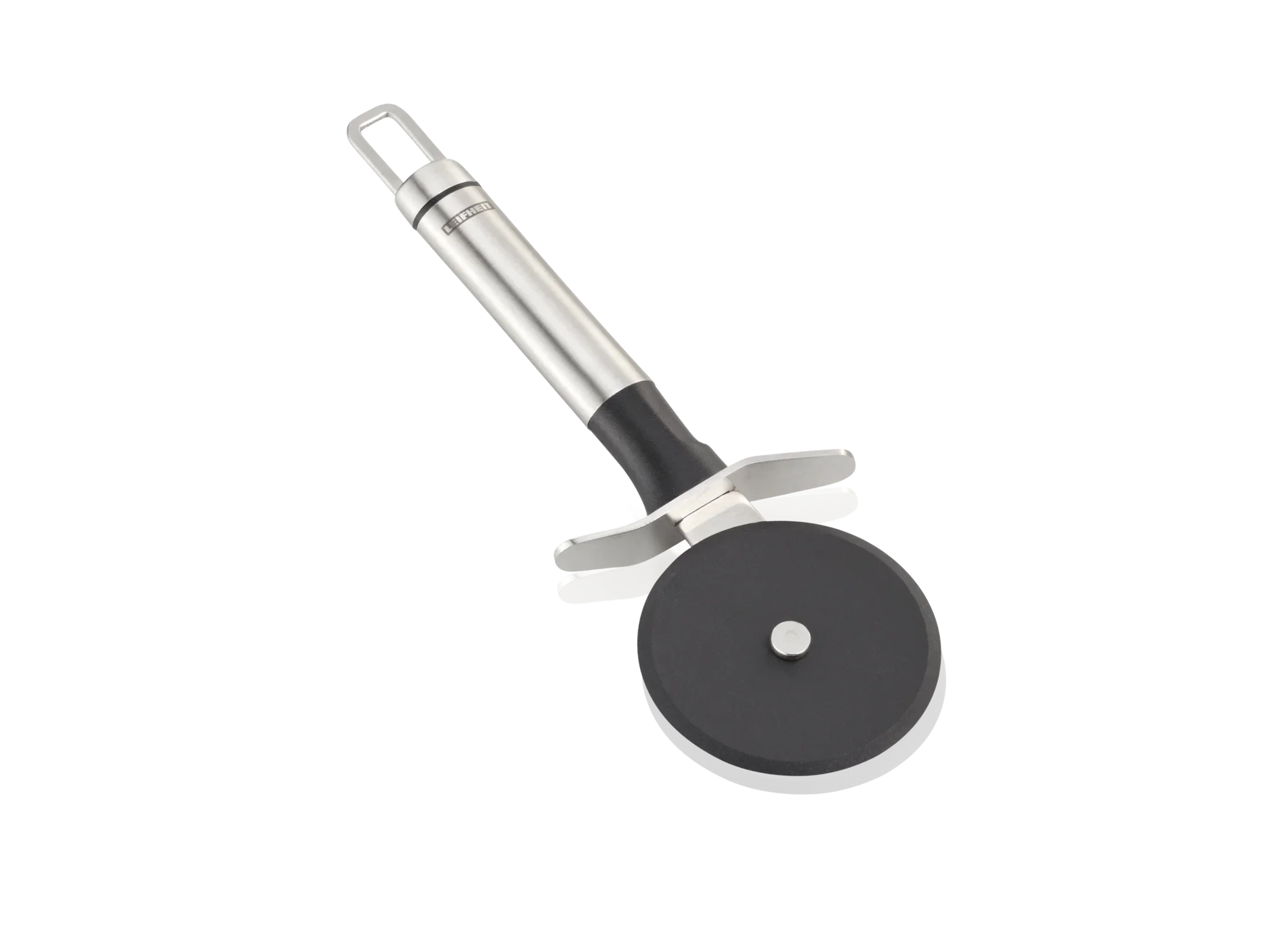 Pizzasnijder van nylon met ergonomisch handvat en robuust roestvrij staal. Ideaal om moeiteloos pizza's te snijden. Modern ontwerp, perfect voor elke keuken.