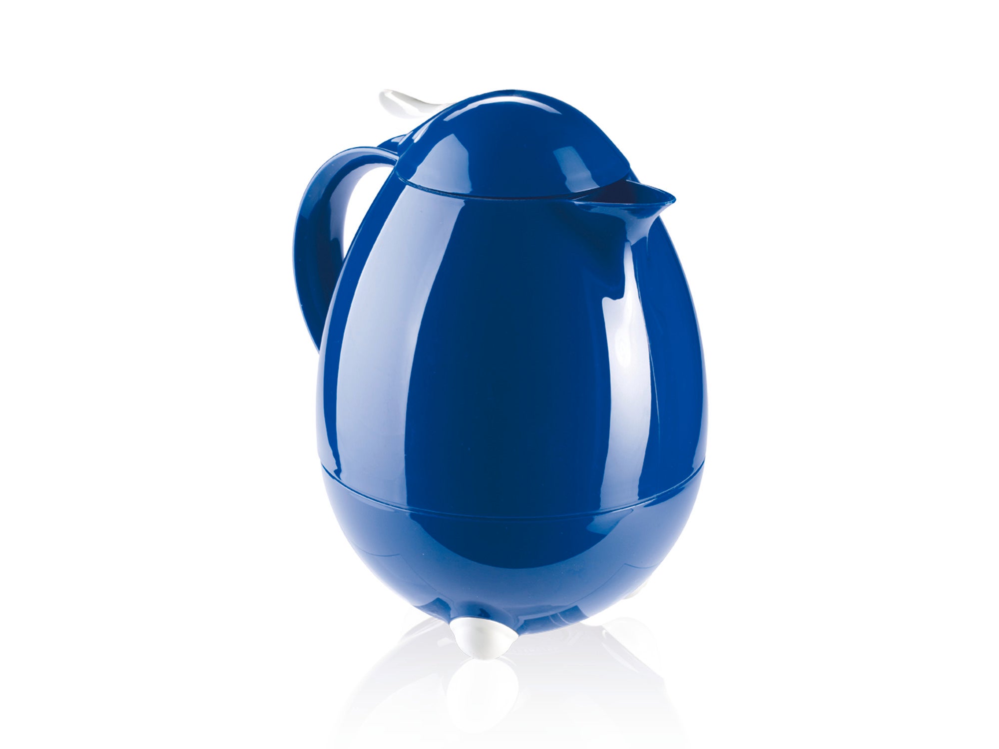 Thermos Columbus 1000 ml en bleu foncé. La bouteille présente un design élégant et moderne avec une poignée pratique et un bec verseur. Idéal pour les boissons chaudes ou froides.