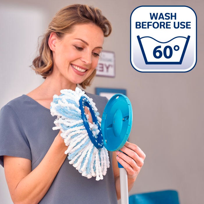 Mikrofaser-Wringmopp – 115 Cm Teleskopstahlstange – 360° Drehbar – Clean Twist Mop – Für Fliesen, Parkett & Co.