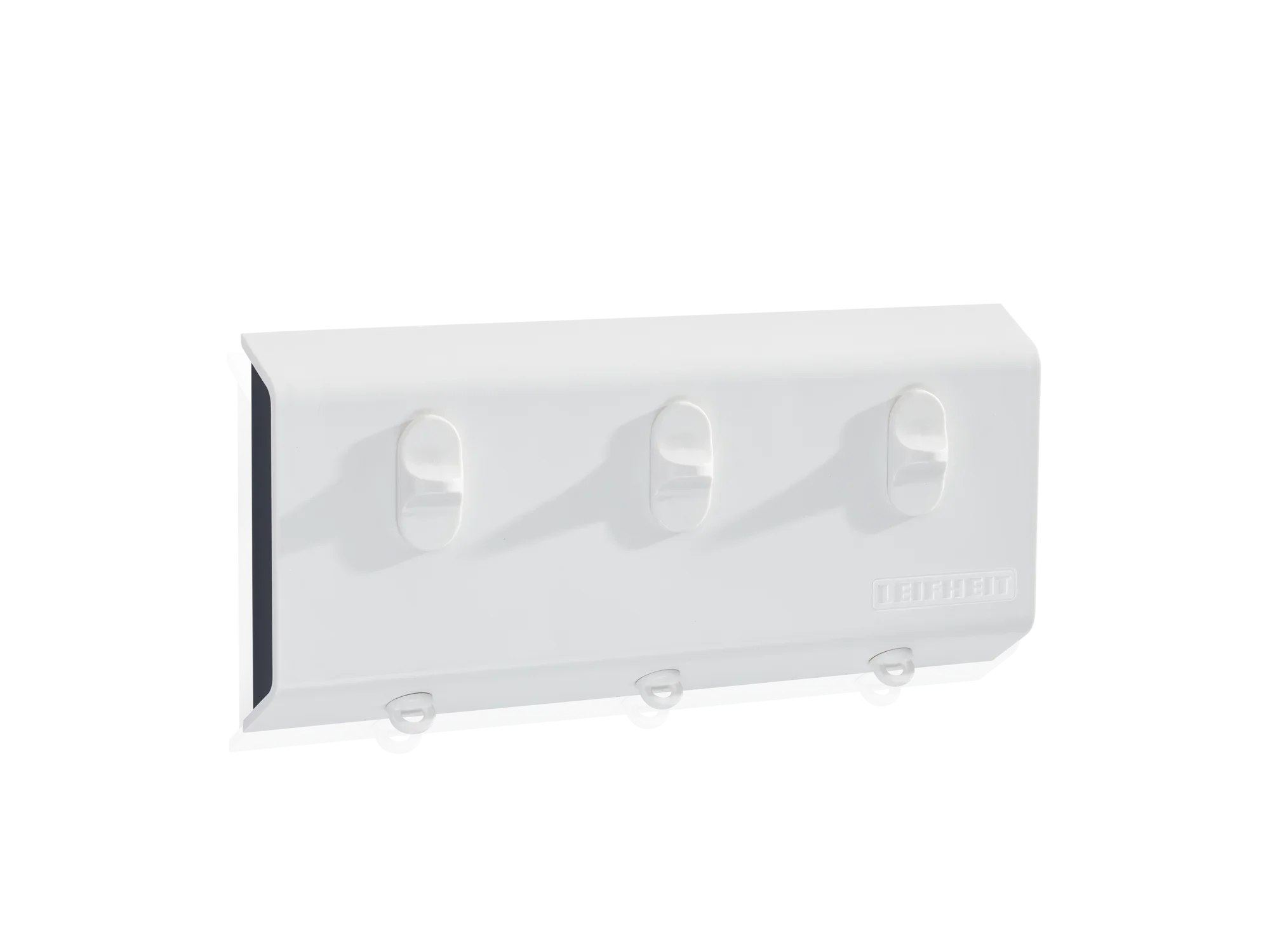 Rollfix 150 Triple wanddroger in wit. De foto toont een compacte wanddroger met drie uittrekbare lijnen, ideaal voor kleine ruimtes. Perfect voor efficiënt drogen.