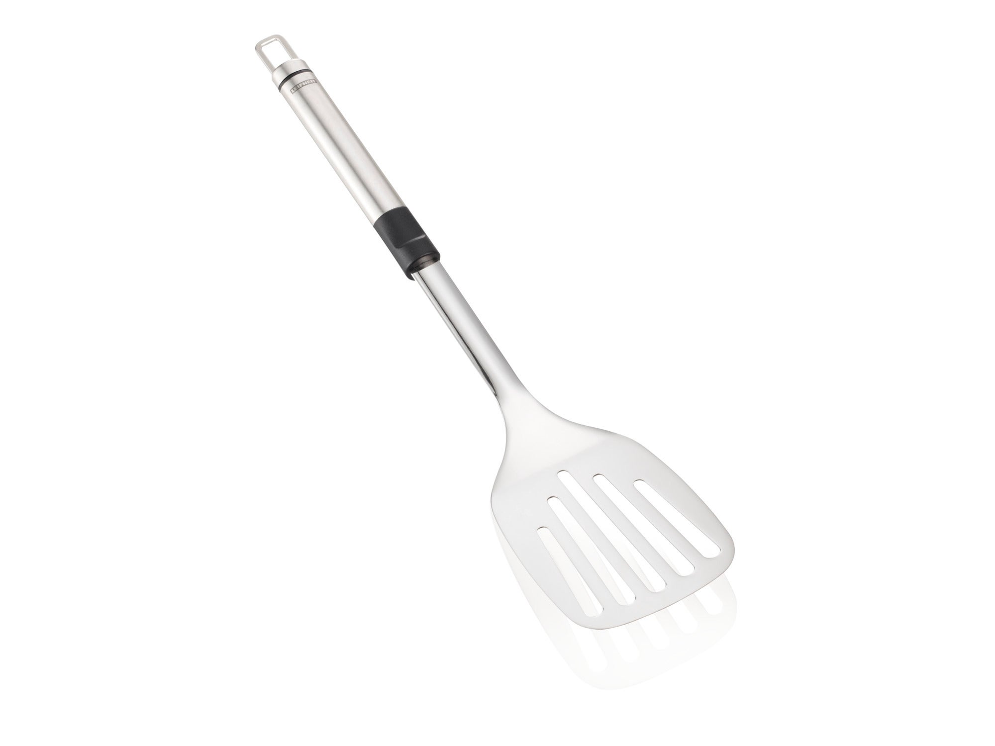 Pfannenwender ProLine aus Edelstahl mit ergonomischem Griff. Ideal zum Wenden von Speisen in der Pfanne. Hochwertiges Design für eine lange Lebensdauer.