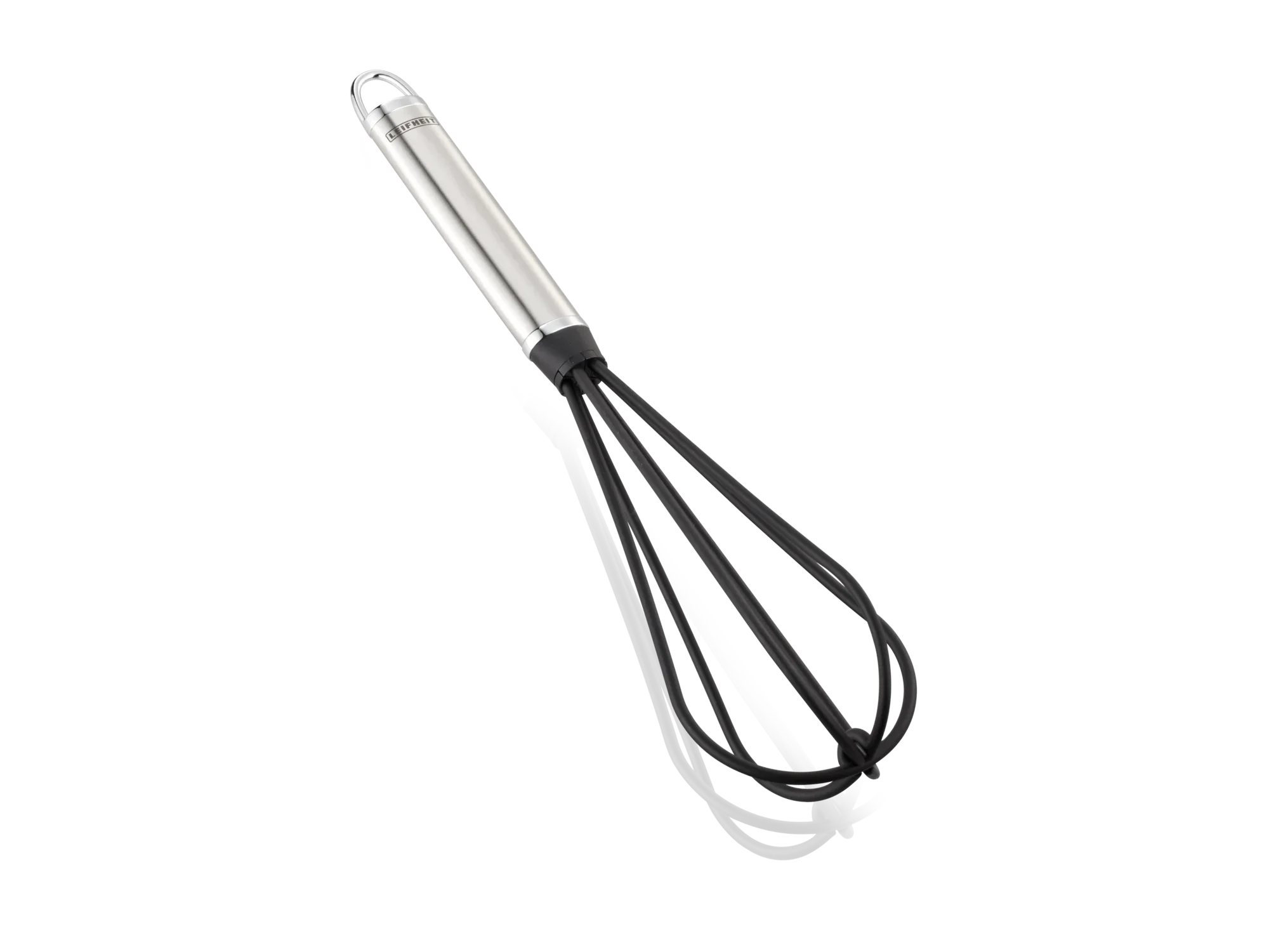 Een 32 cm lange nylon garde met ergonomisch handvat. Ideaal voor het mixen en kloppen van ingrediënten in de keuken. Robuust en vaatwasmachinebestendig.