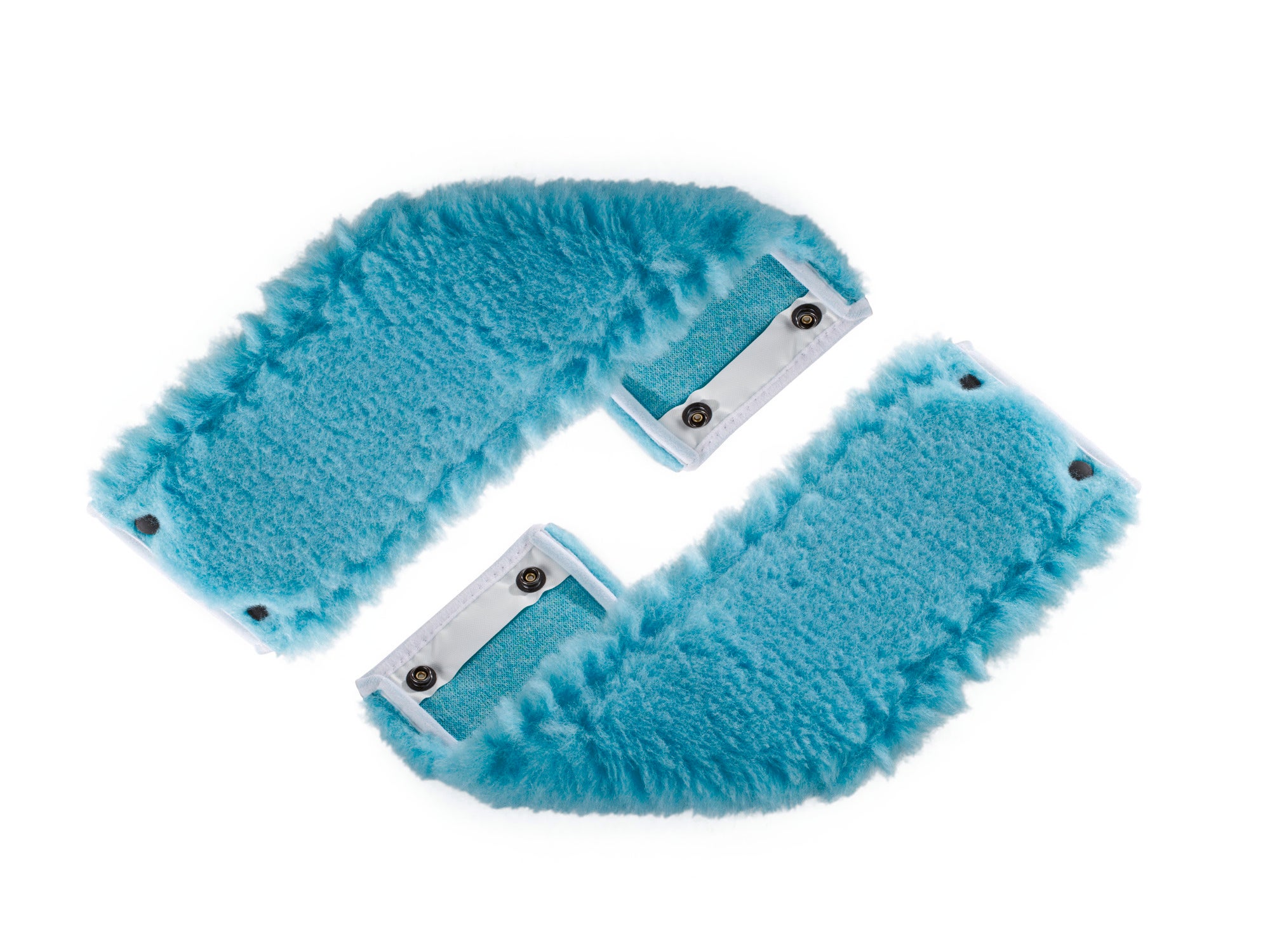 Zwei türkisfarbene Wischbezüge aus Mikrofaser, passend für das CLEAN TWIST Combi M System. Ideal für die gründliche Reinigung von Böden, mit statischer Plus-Technologie.