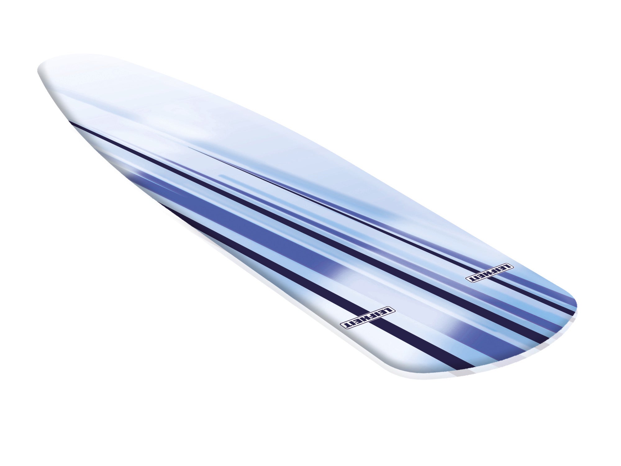 Bügelbezug Active Speed Blue Stripes: Ein moderner Bügelbezug mit blauen Streifen auf weißem Hintergrund. Ideal für schnelles und effizientes Bügeln.