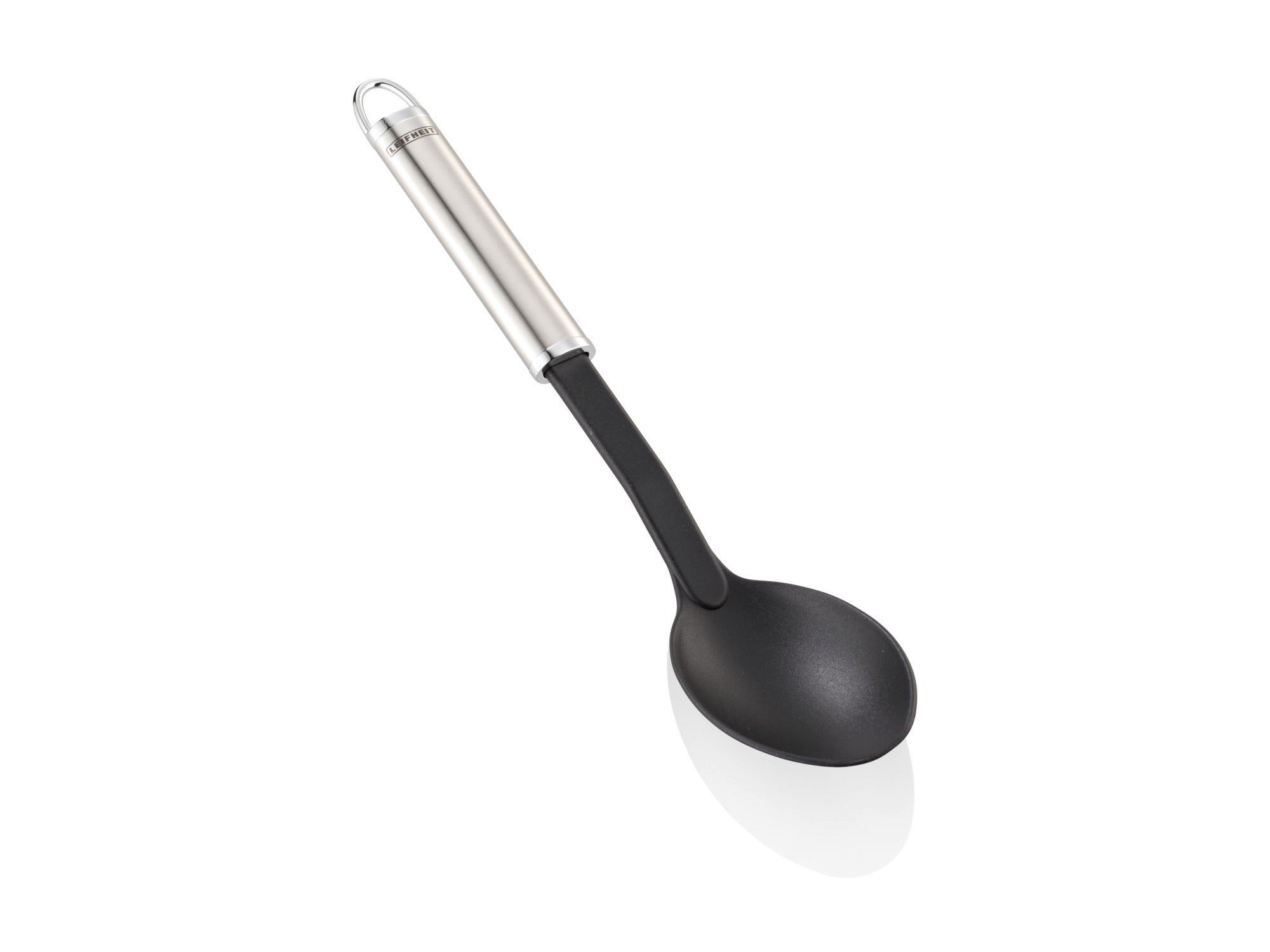 Servierlöffel aus Nylon mit ergonomischem Griff. Ideal zum Servieren von Suppen und Eintöpfen. Hitzebeständig und schonend für beschichtetes Kochgeschirr.