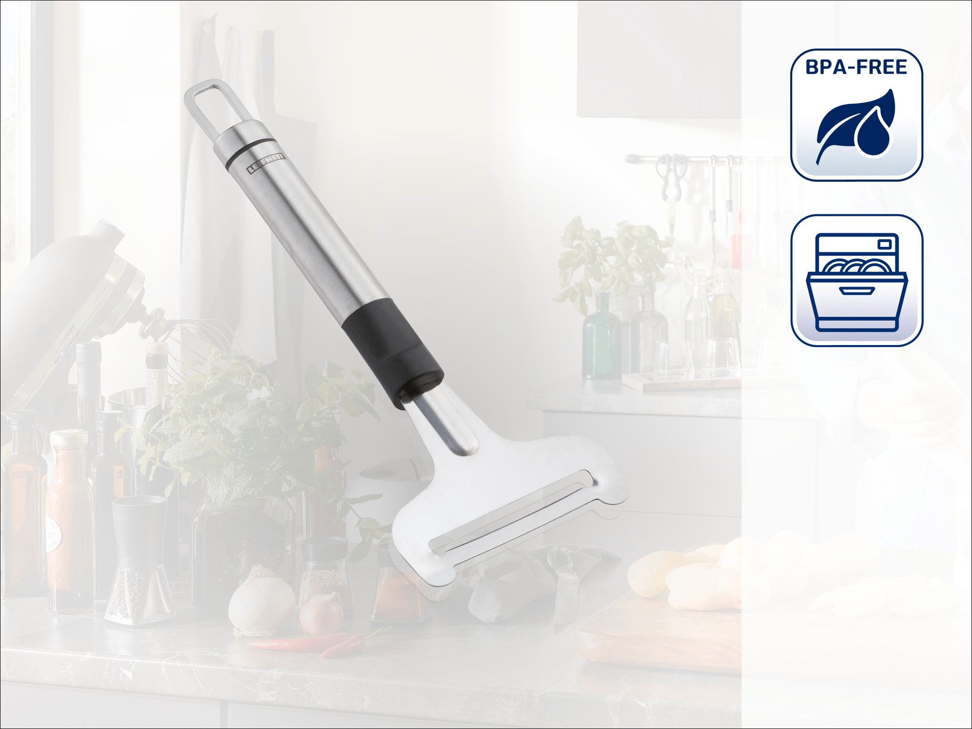 A high-quality stainless steel cheese slicer with an ergonomic handle, ideal for precise cutting. Dishwasher safe and BPA-free, perfect for any modern kitchen.