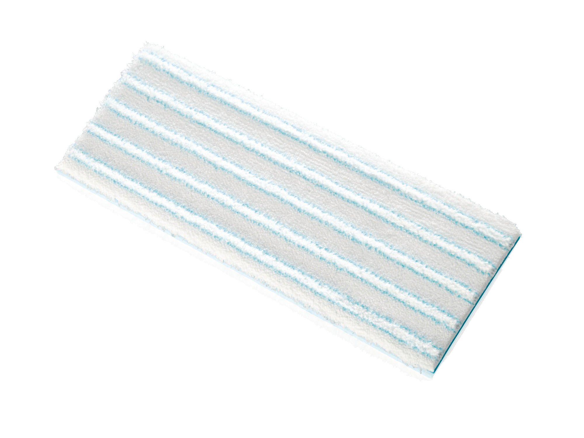 Un panno rettangolare chiamato Picobello XL micro duo, progettato per una pulizia efficiente dei pavimenti. Ha una superficie morbida a strisce per un assorbimento ottimale dello sporco.