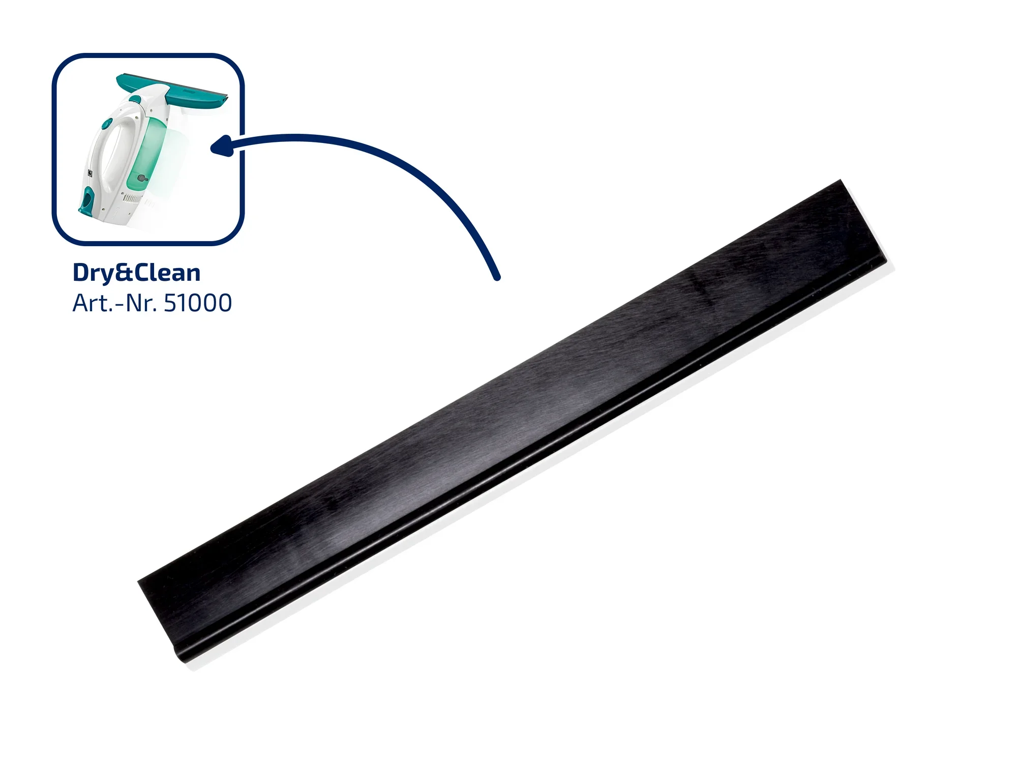 Wisserblad van silicone 17 cm voor raamzuiger Dry & Clean