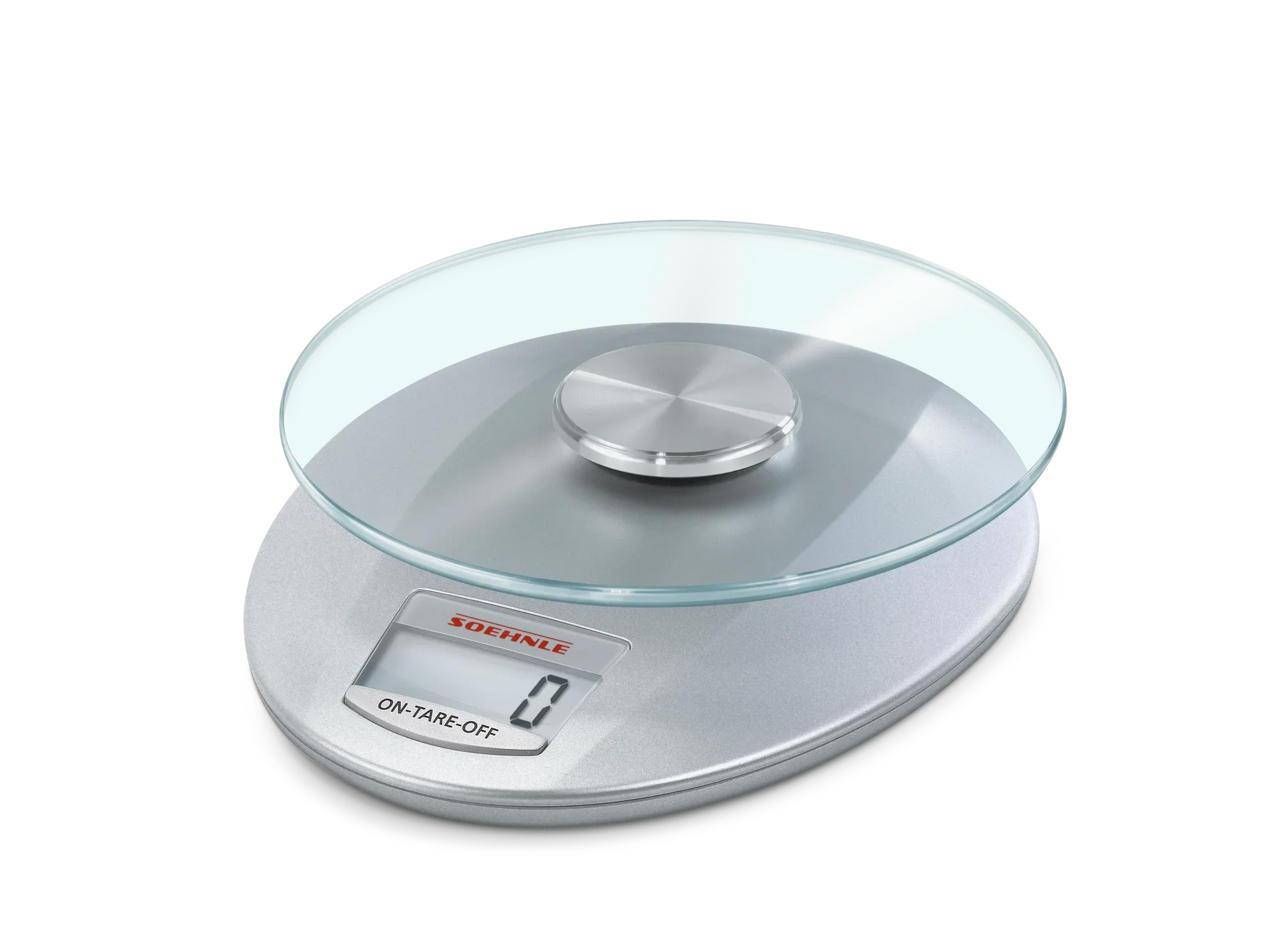 Cyfrowa waga kuchenna Roma Silver o nowoczesnym designie. Waga ma okrągłą szklaną płytę i cyfrowy wyświetlacz, idealny do precyzyjnego ważenia w kuchni.