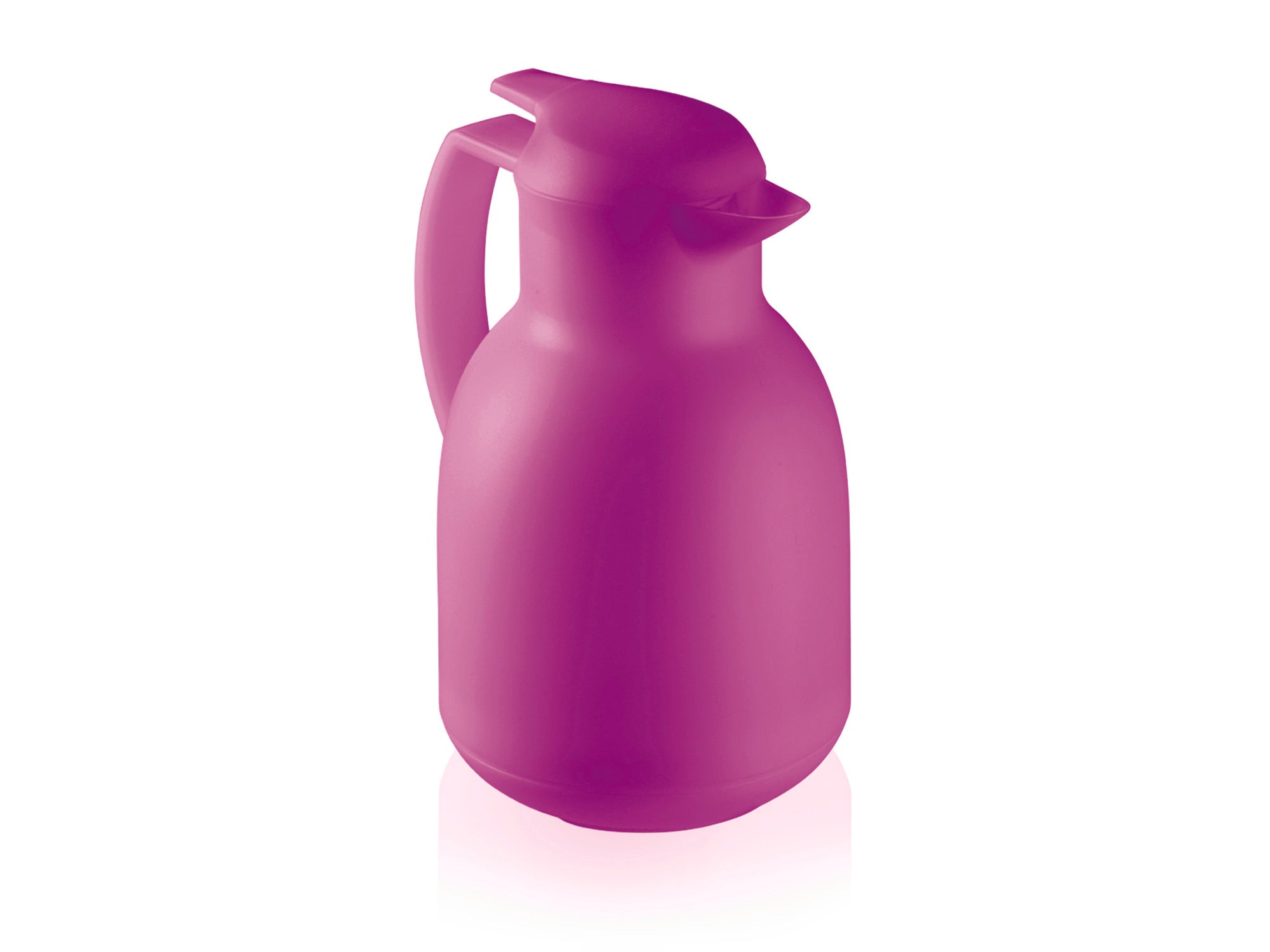 Fioletowy dzbanek próżniowy Bolero o pojemności 1000 ml. Dzbanek ma ergonomiczny uchwyt i praktyczny dzióbek, idealny do gorących napojów.