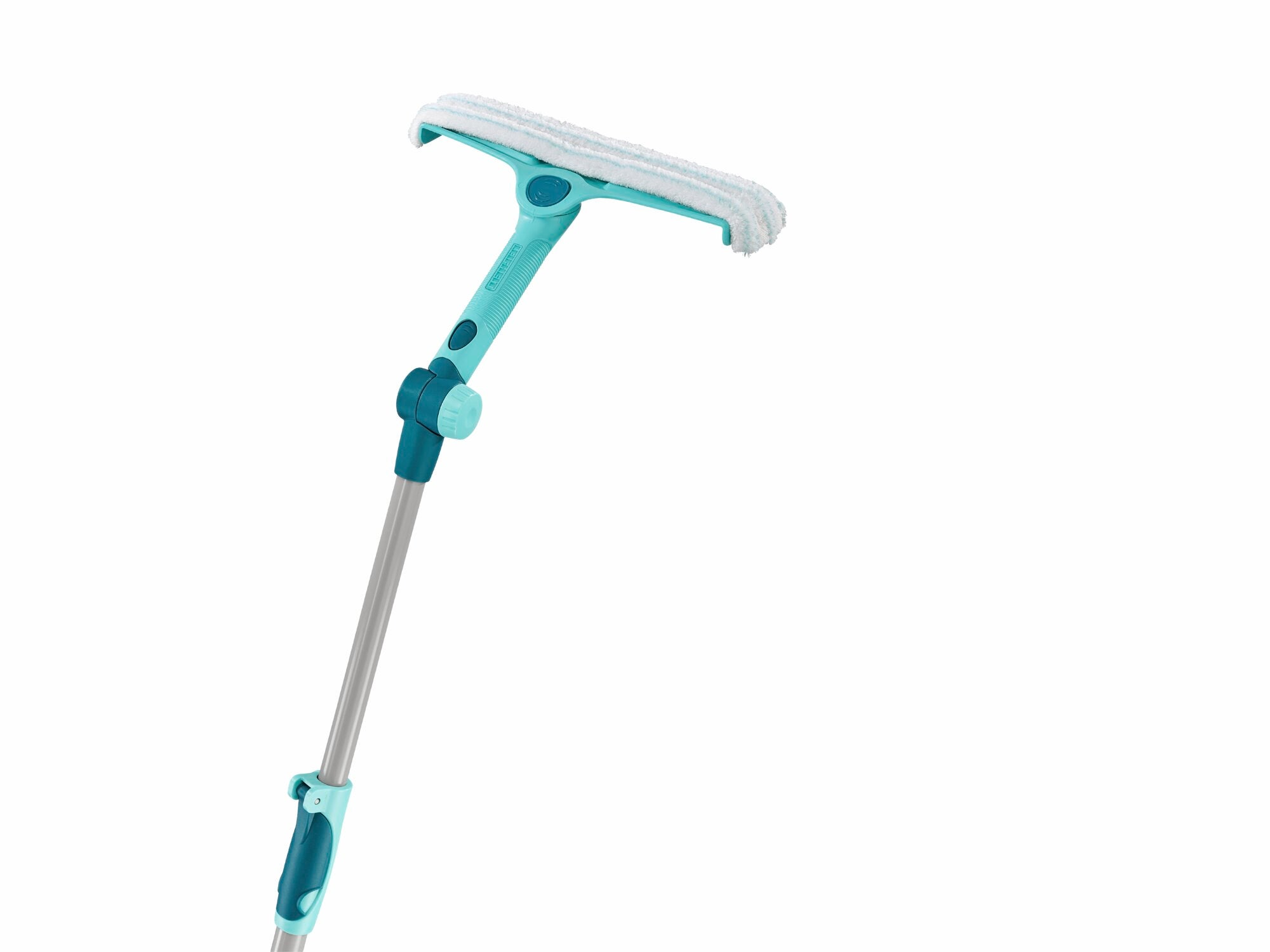 Fenster- und Rahmenwischer 4in1 mit Teleskopstange, 2 m lang. Ideal zum Reinigen von Fenstern und Rahmen. Ergonomisches Design für einfache Handhabung.