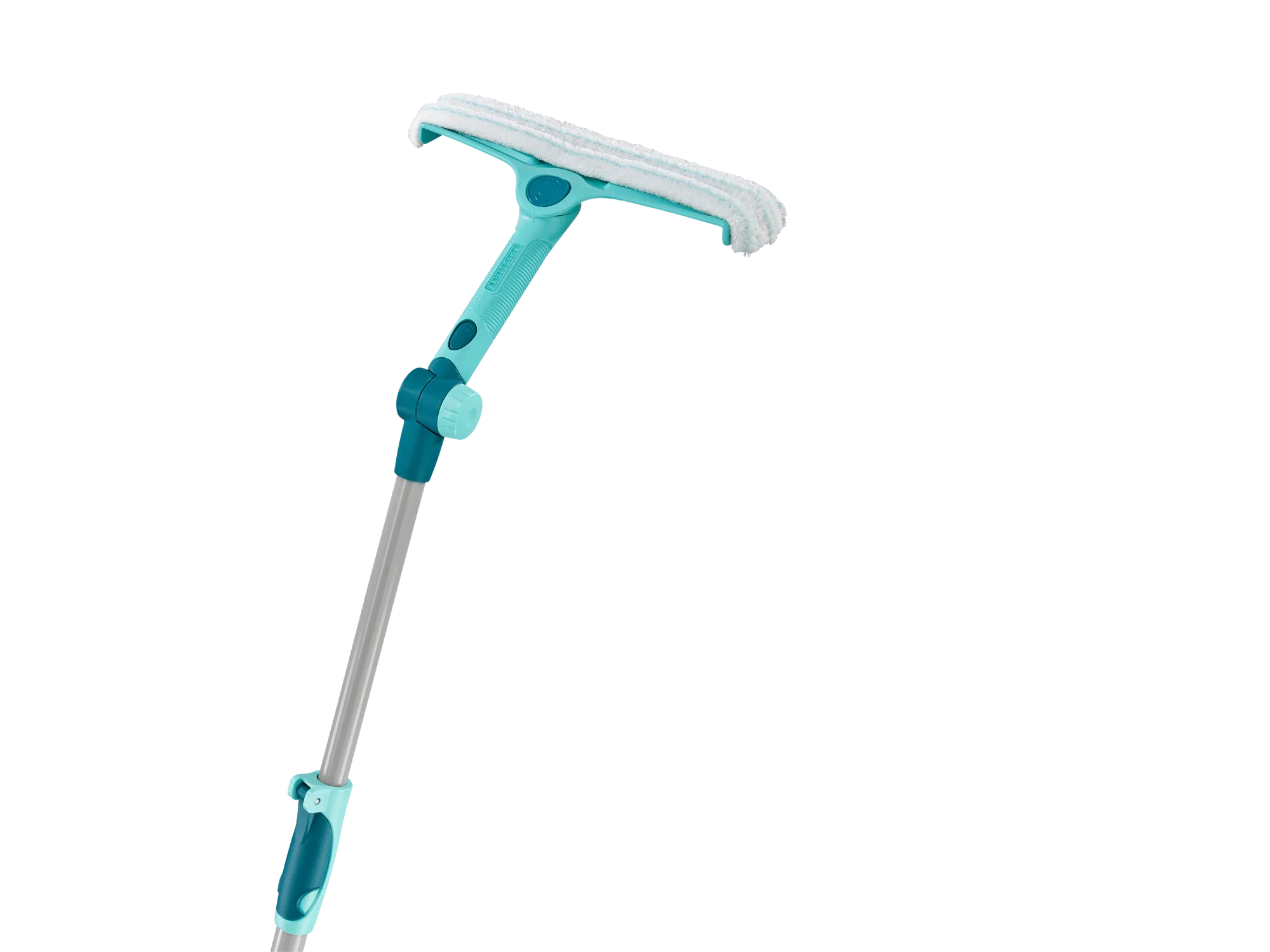 Raam- en kozijnwisser 4in1 met telescoopstang, 2 m lang. Ideaal voor het reinigen van ramen en kozijnen. Ergonomisch ontwerp voor eenvoudig gebruik.