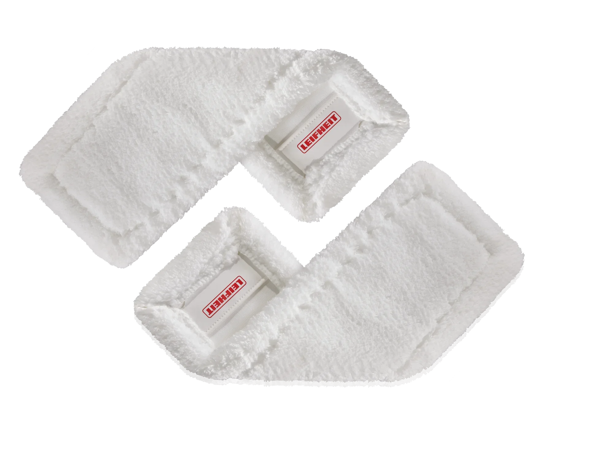 Dwie białe nakładki na kurz modelu SUPERDUSTER Floor XL, odpowiednie do skutecznego czyszczenia dużych powierzchni. Osłony są puszyste i prostokątne, idealne do usuwania kurzu.