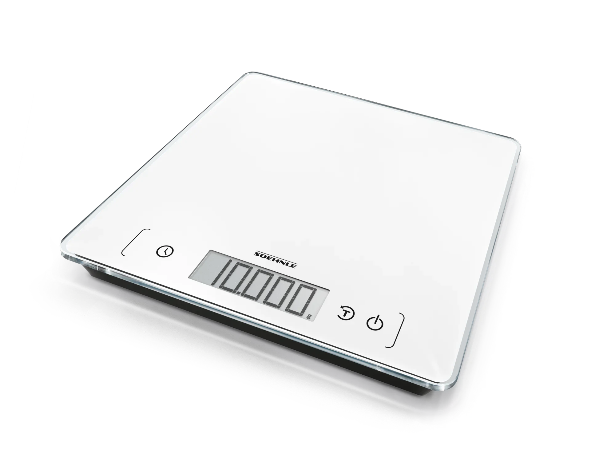 Digitale Küchenwaage Page Comfort 400 in elegantem Design. Die Waage verfügt über ein gut lesbares Display und berührungsempfindliche Tasten für einfache Bedienung.