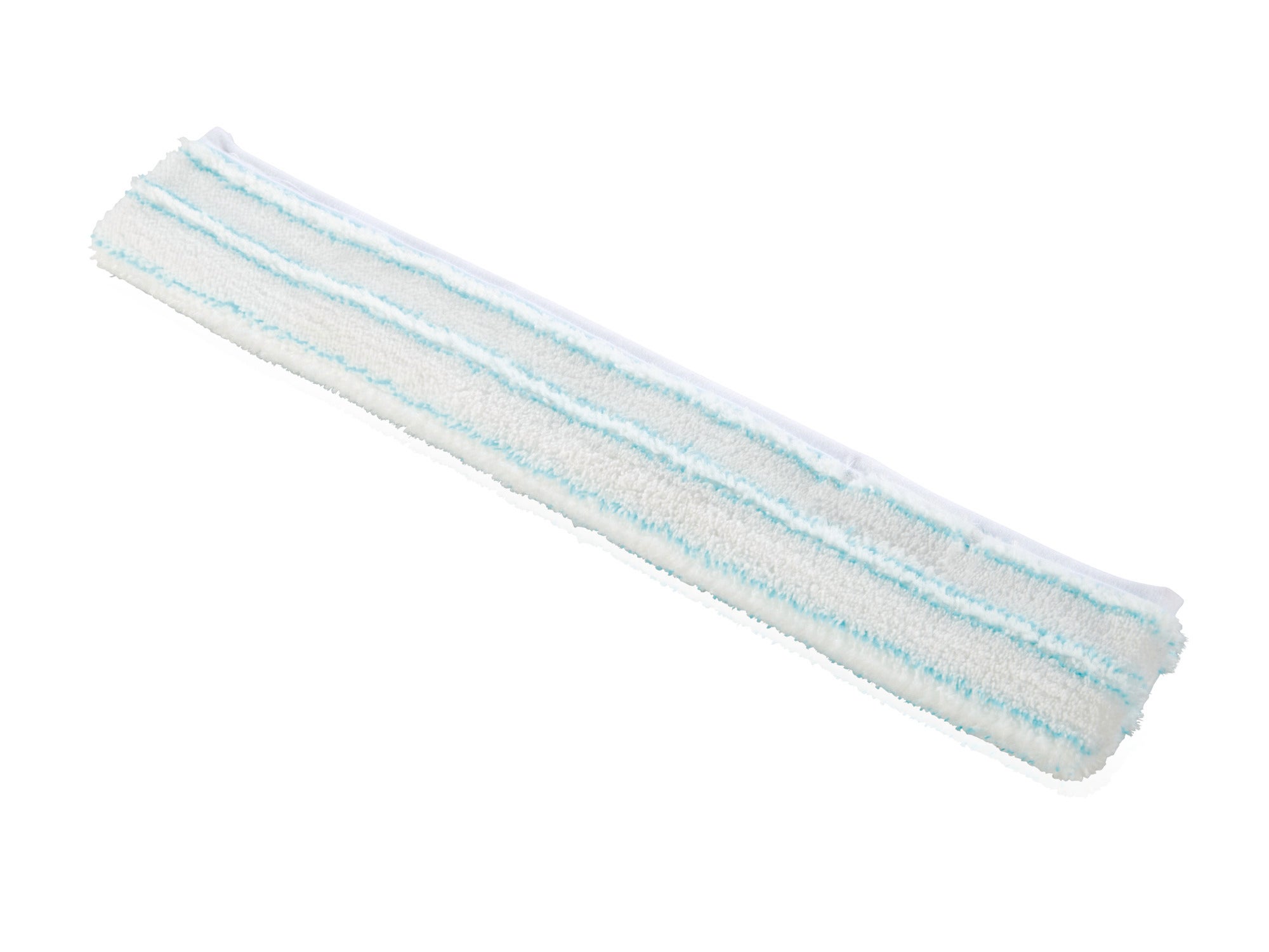 Vervangingshoes voor Window Slider XL, micro duo. De witte hoes met blauwe strepen is ideaal voor het grondig reinigen van ramen en gladde oppervlakken.