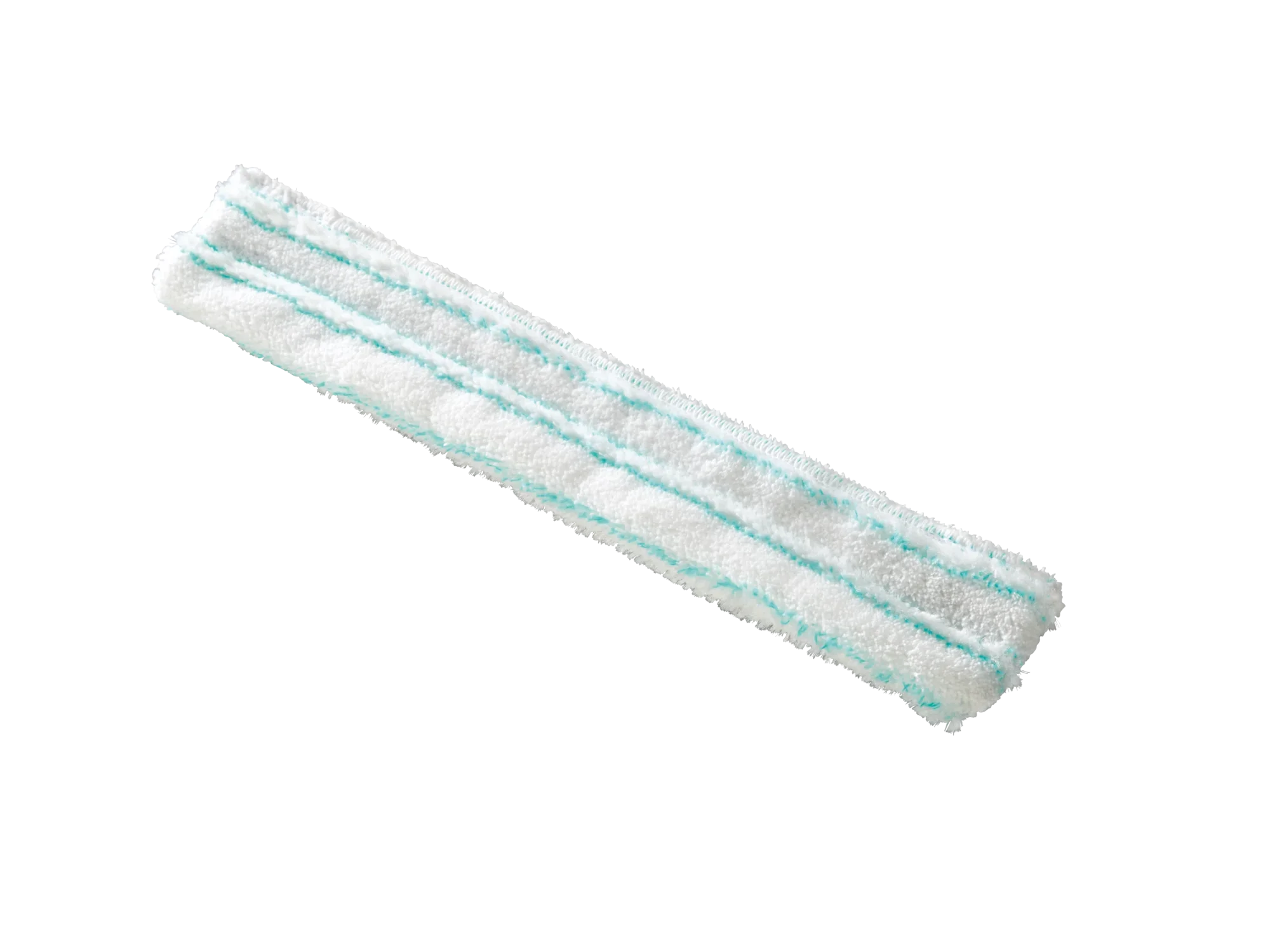 Vervangende hoes voor Raam- & Kozijnreiniger L micro duo. Witte, langwerpige hoes met een zacht, absorberend oppervlak, ideaal voor het reinigen van ramen en kozijnen.