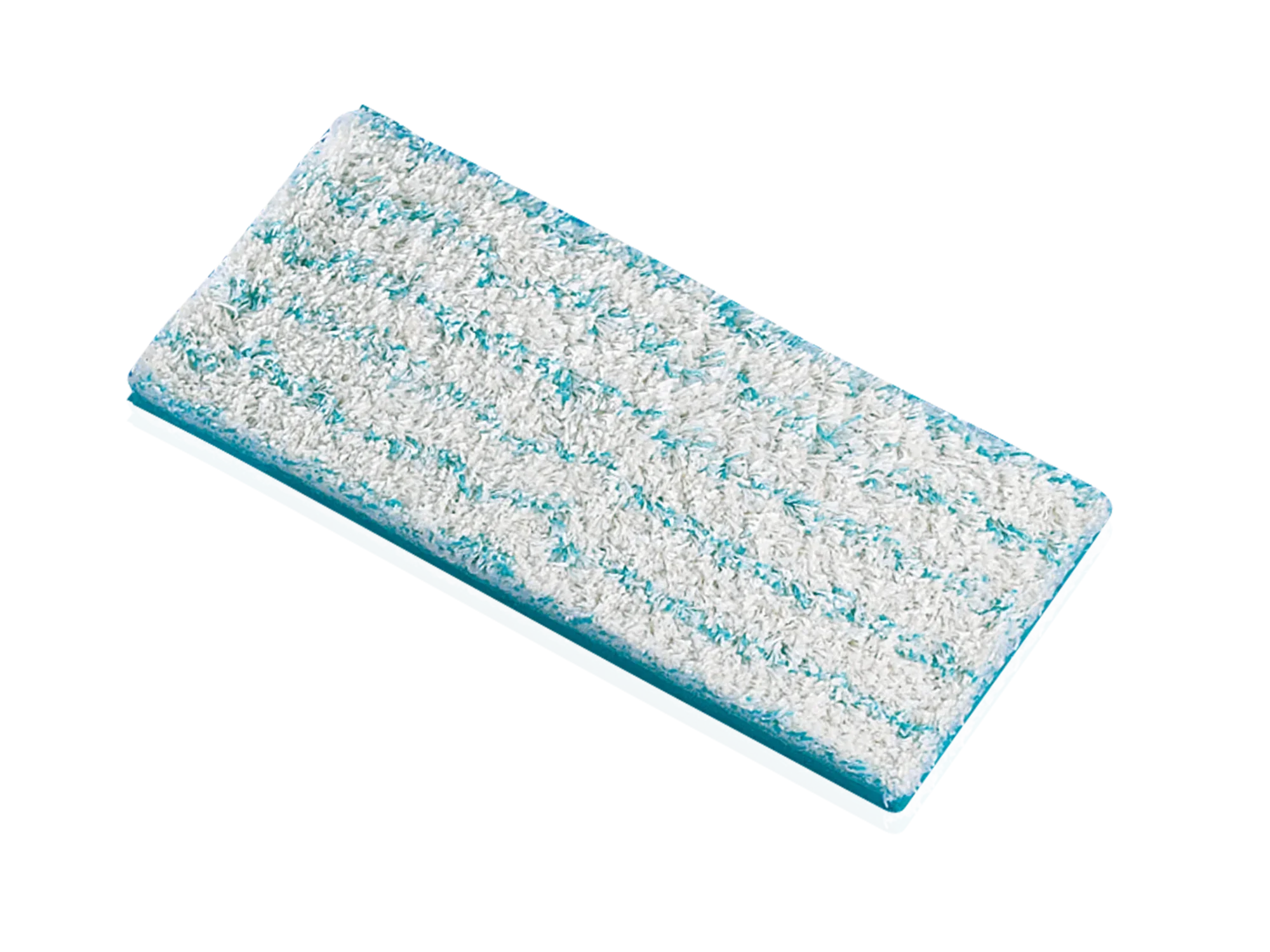 A rectangular cotton mop pad suitable for the Picobello M. It has a white and blue striped structure, ideal for thorough cleaning of floors.
