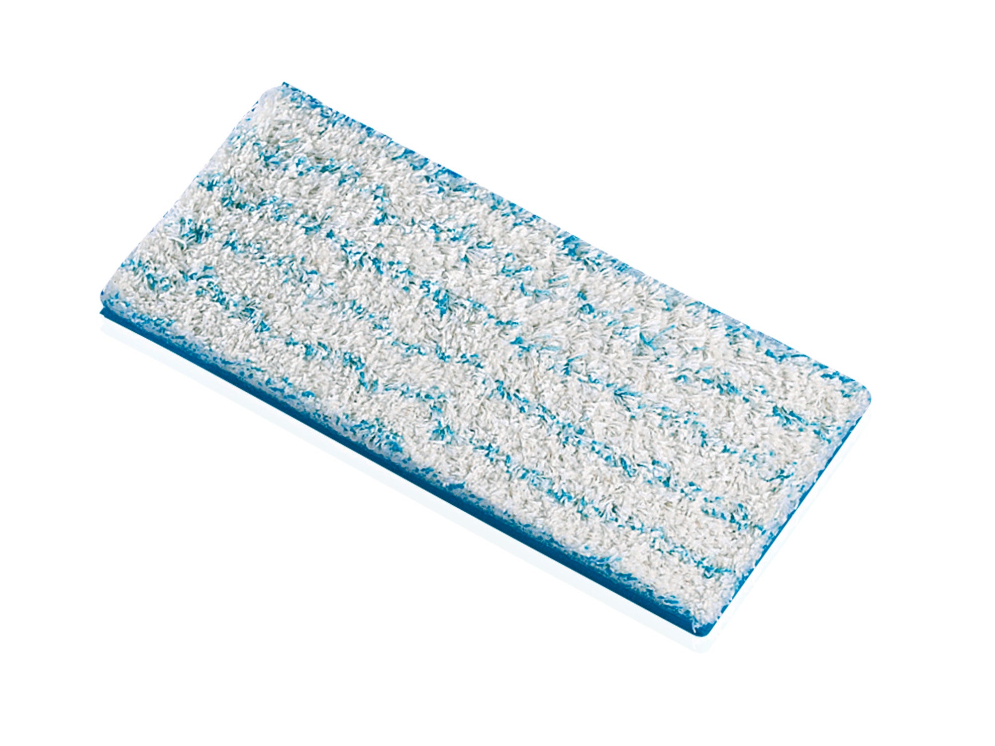 Un panno rettangolare in cotone, adatto per il Picobello M. Ha una struttura a strisce bianche e blu, ideale per la pulizia accurata dei pavimenti.