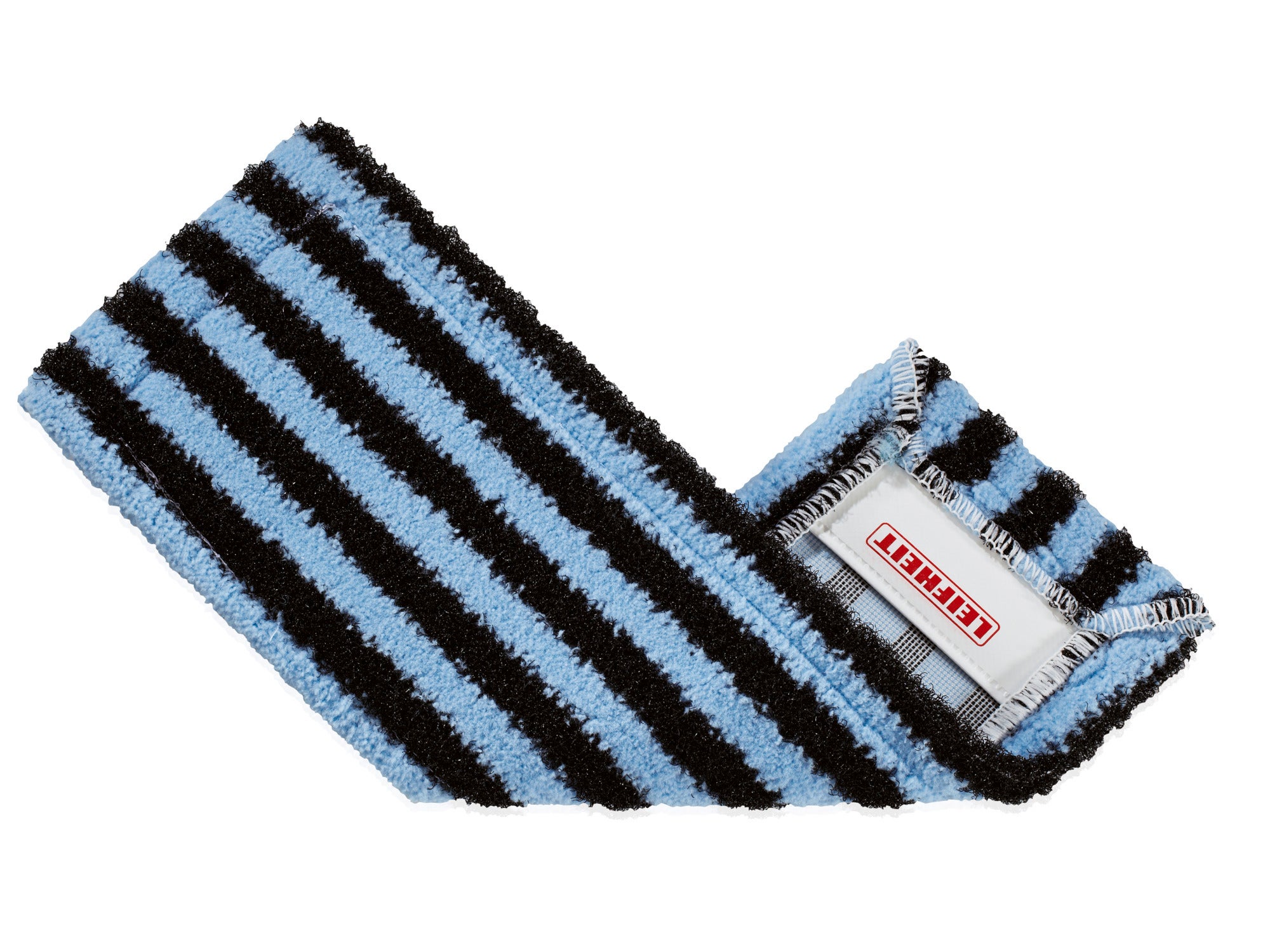 Panno Profi Outdoor: un panno rettangolare a strisce blu e nere, ideale per l'uso esterno. Perfetto per una pulizia efficiente su superfici ruvide.