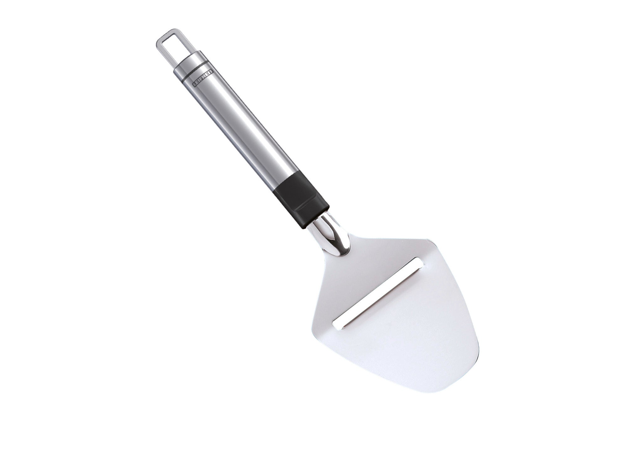 Roestvrijstalen kaasschaaf met ergonomisch handvat. Ideaal om plakjes kaas gelijkmatig te snijden. Het elegante ontwerp past perfect in elke moderne keuken.