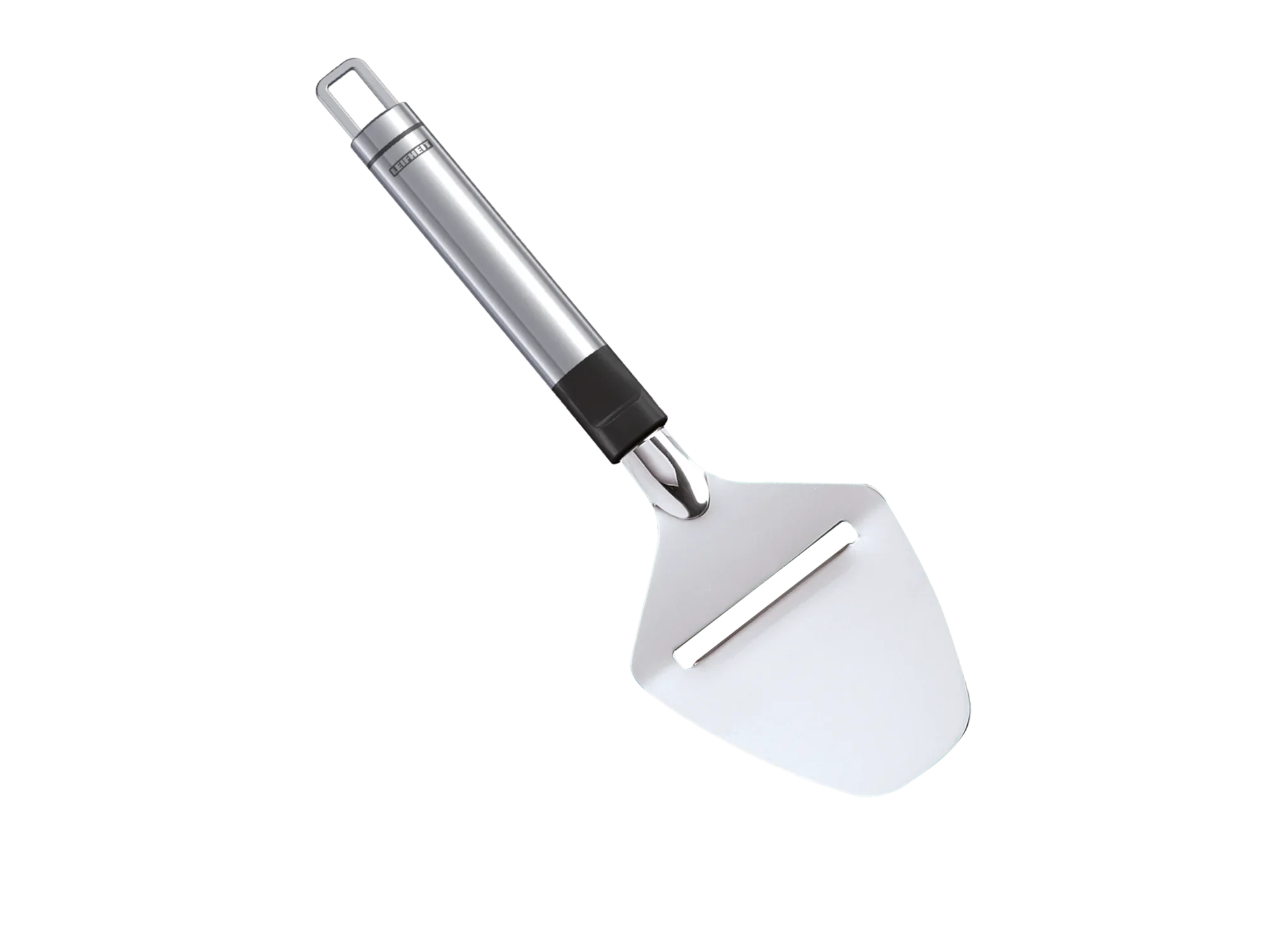 Roestvrijstalen kaasschaaf met ergonomisch handvat. Ideaal om plakjes kaas gelijkmatig te snijden. Het elegante ontwerp past perfect in elke moderne keuken.