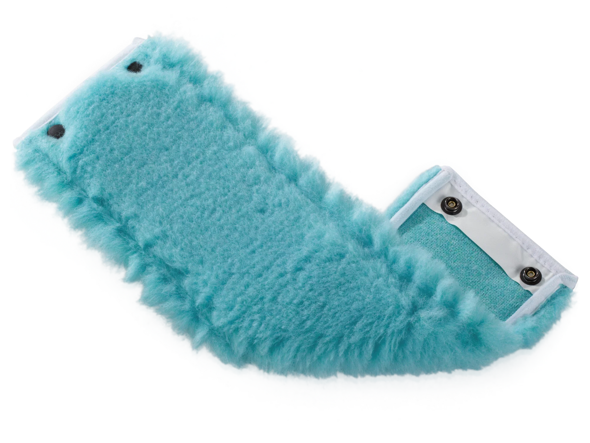 A turquoise mop cover for the Combi CLEAN TWIST M. The cover has a fluffy texture and is specially designed for thorough cleaning of floors. Ideal for use in households.