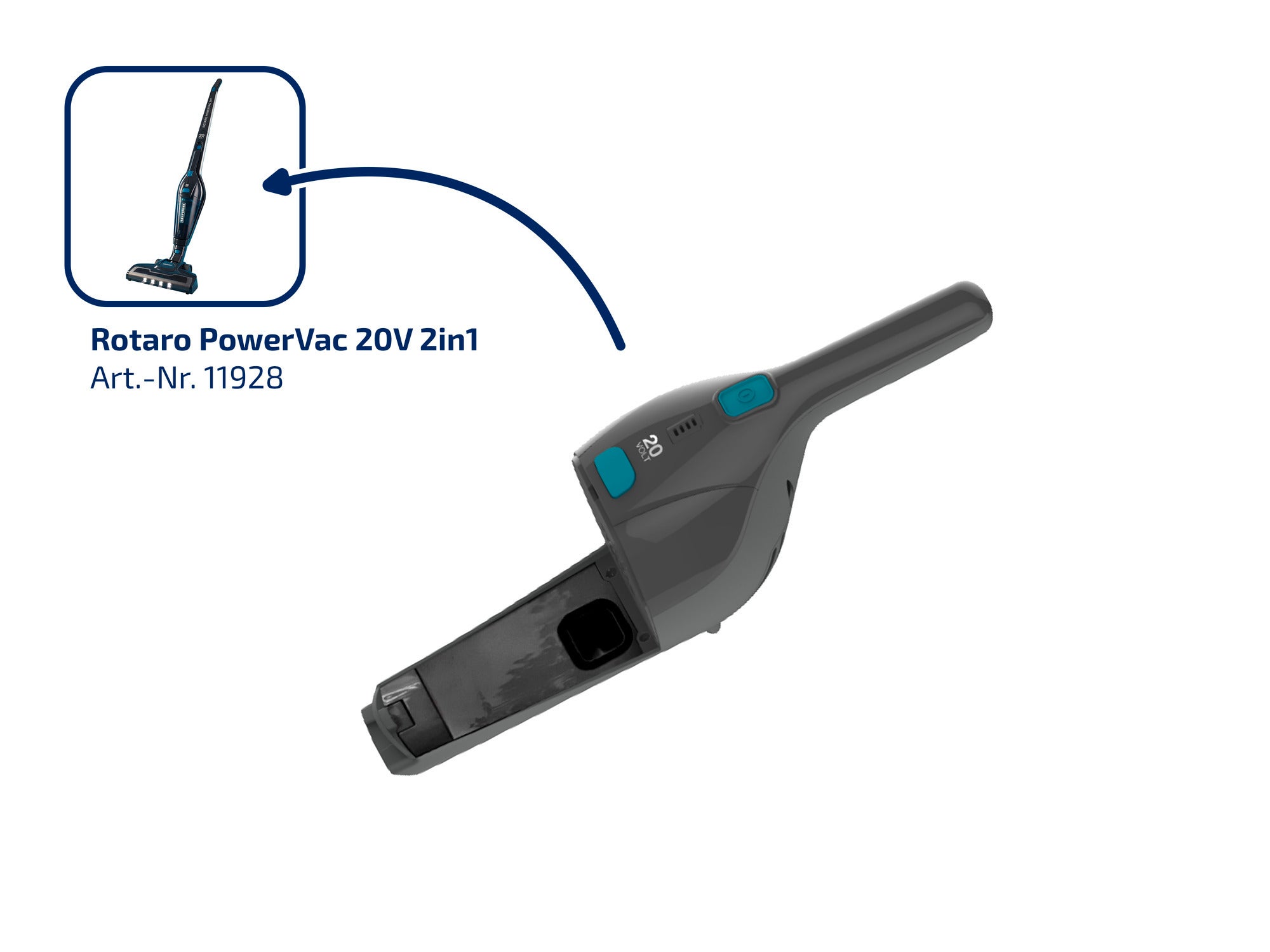 Motoreinheit/Handgerät Rotaro PowerVac 2in1 20V