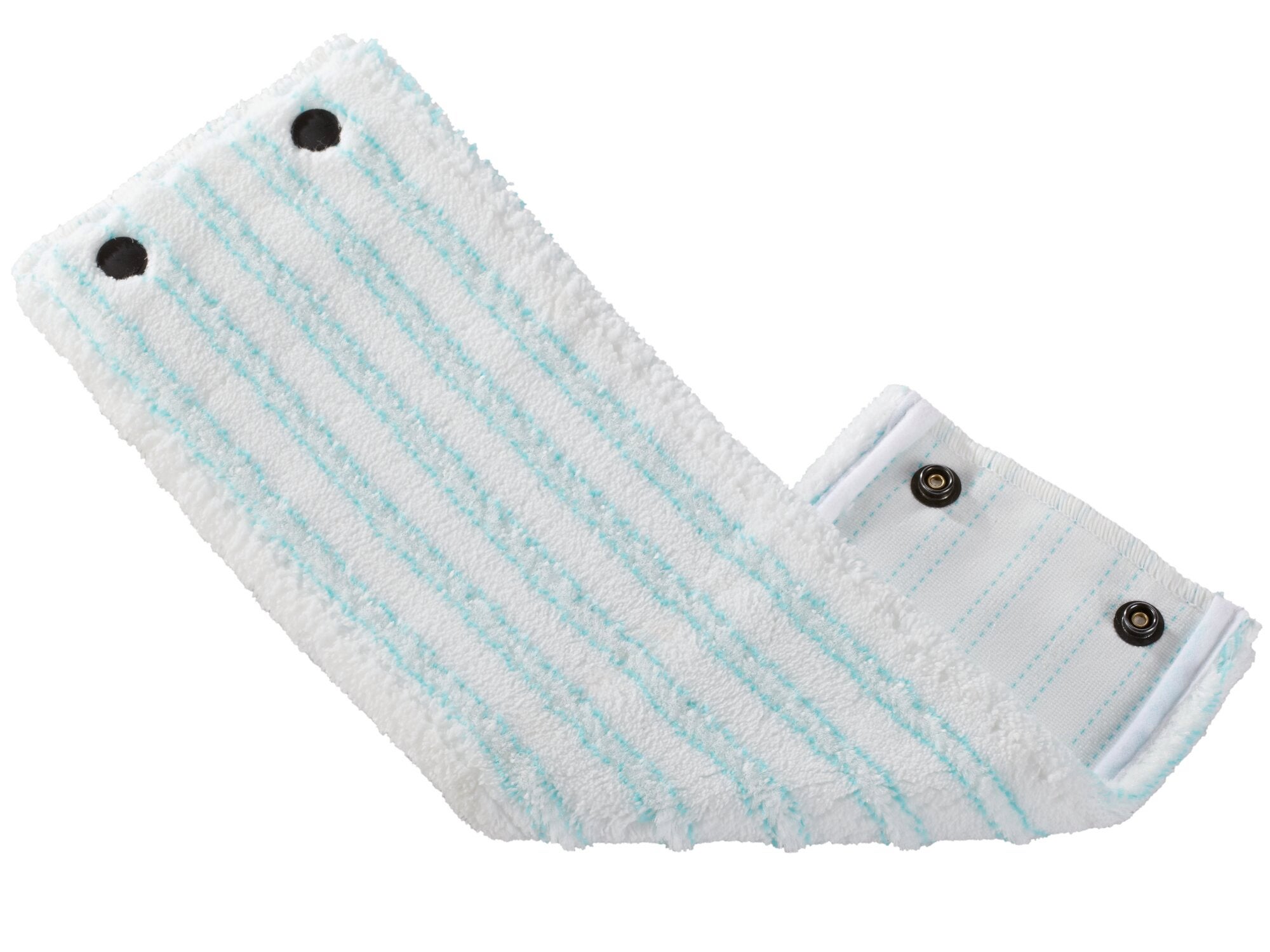 Imagen de un recambio de fregona CLEAN TWIST micro duo XL. El diseño presenta franjas azules y blancas, ideal para una limpieza eficiente de suelos delicados.