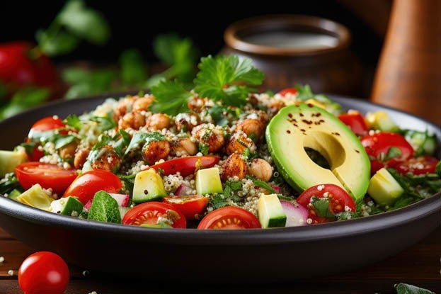 Vegetarische Quinoa-Salat-Bowl - mit vielen Vitaminen