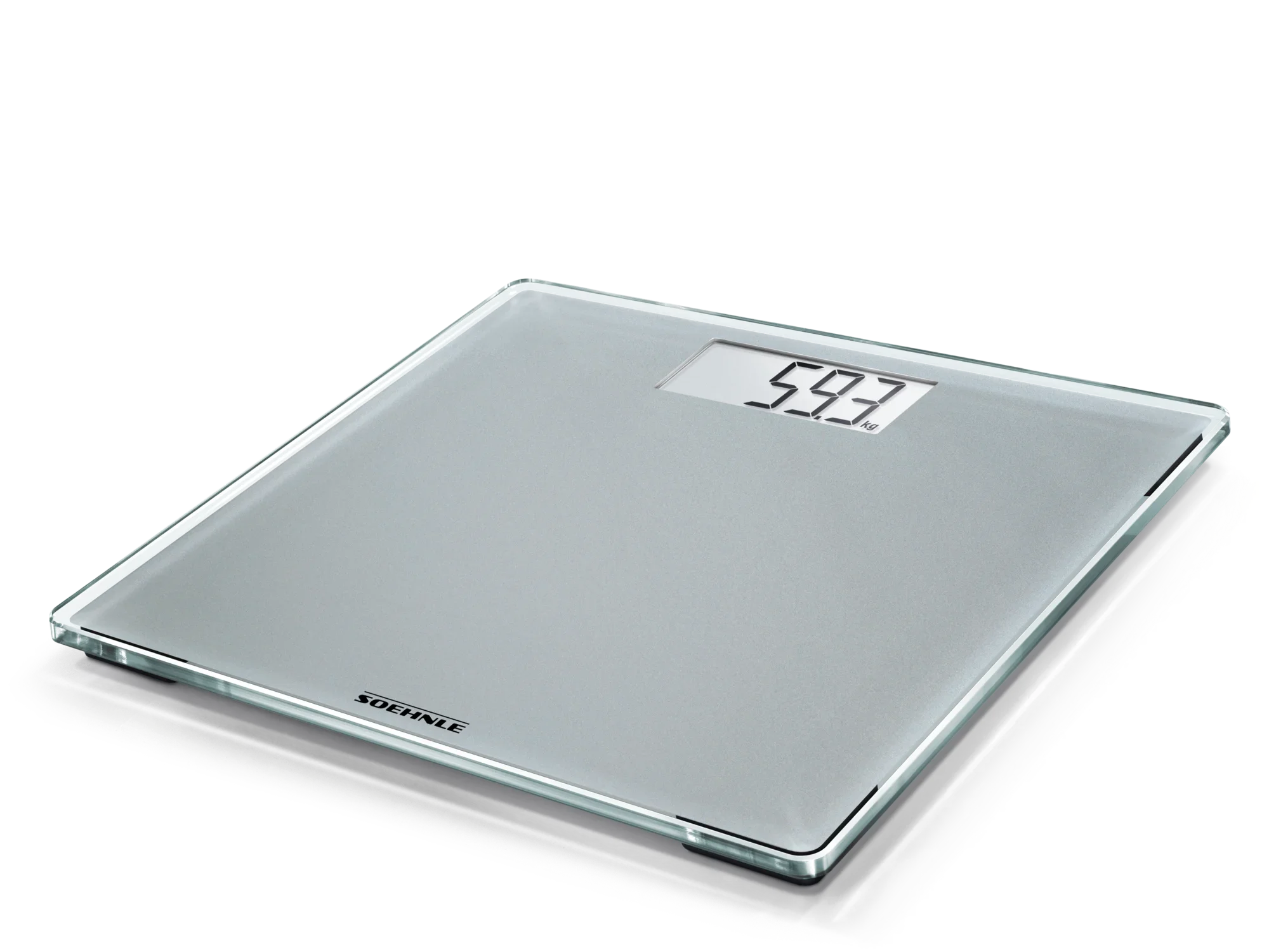 Cyfrowa waga Style Sense Compact 300 o eleganckim designie. Waga pokazuje ciężar 59,3 kg na czytelnym wyświetlaczu. Idealna do precyzyjnych pomiarów w codziennym życiu.