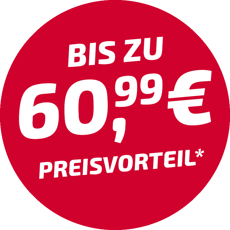 Preisvorteil bis zu 60%