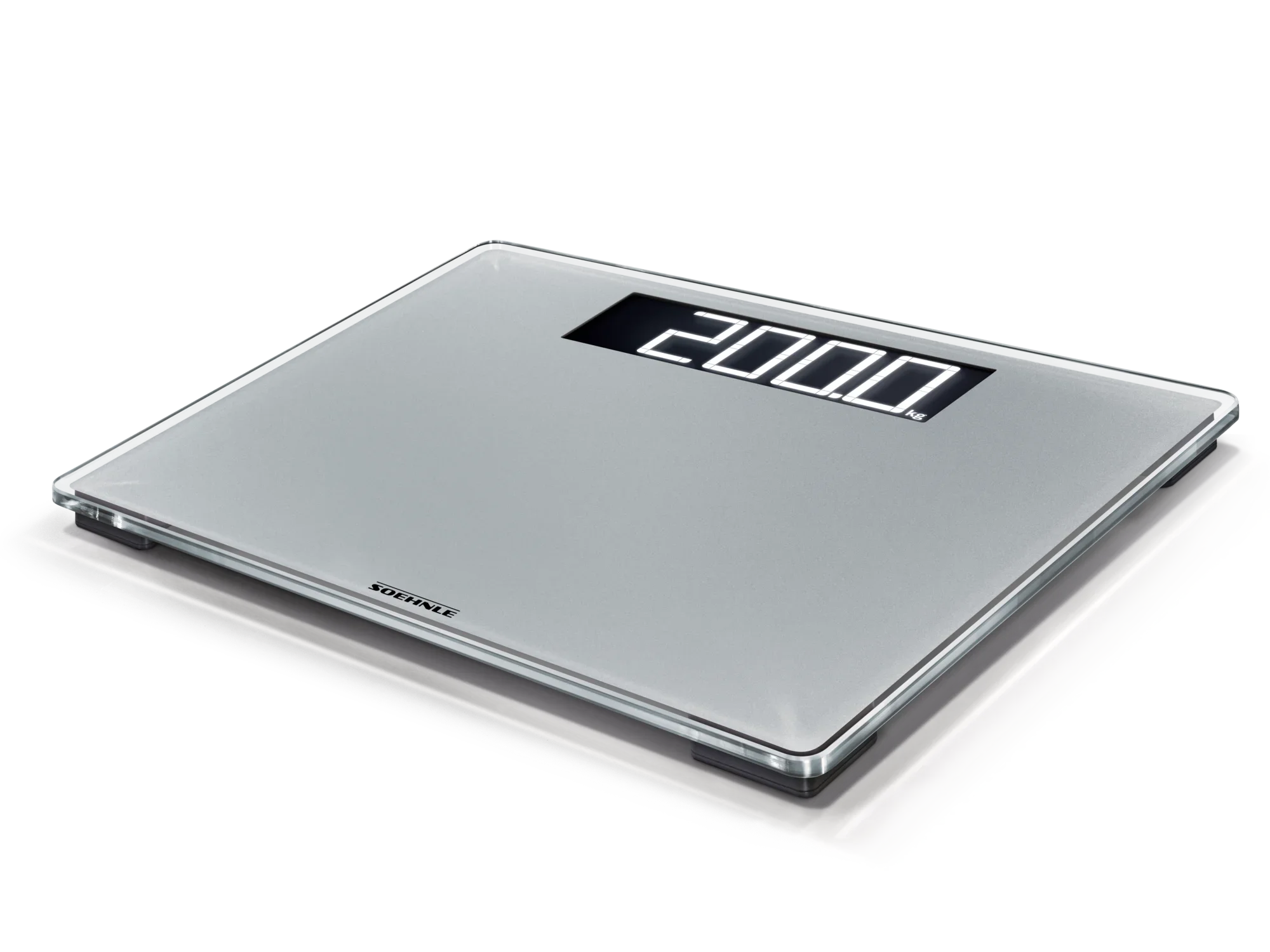 Cyfrowa waga łazienkowa Style Sense Comfort 600 z dużym, czytelnym wyświetlaczem pokazującym wagę. Smukły, nowoczesny design w kolorze srebrnym, idealny do każdej łazienki.