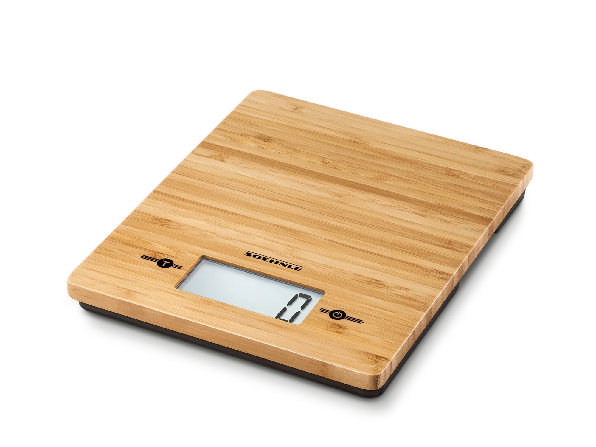 Cyfrowa waga kuchenna Bamboo o eleganckim, bambusowym wzornictwie. Wagi pokazują precyzyjne pomiary na czytelnym wyświetlaczu cyfrowym i idealnie pasują do nowoczesnych kuchni.