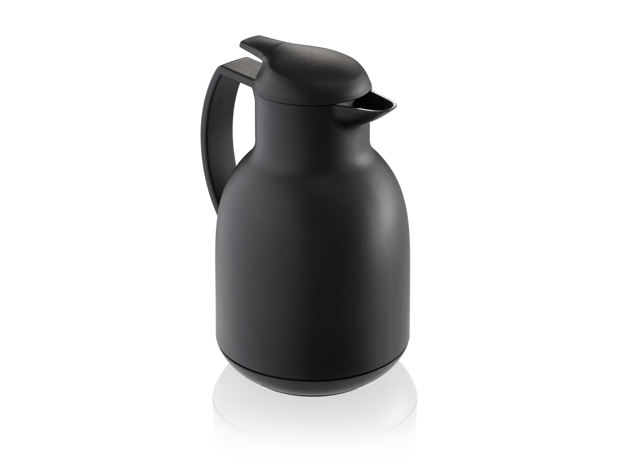 Bolero 1000 ml isoleerkan in zwart. De elegante kan heeft een modern ontwerp met een praktisch handvat en schenktuit, ideaal voor warme en koude dranken.